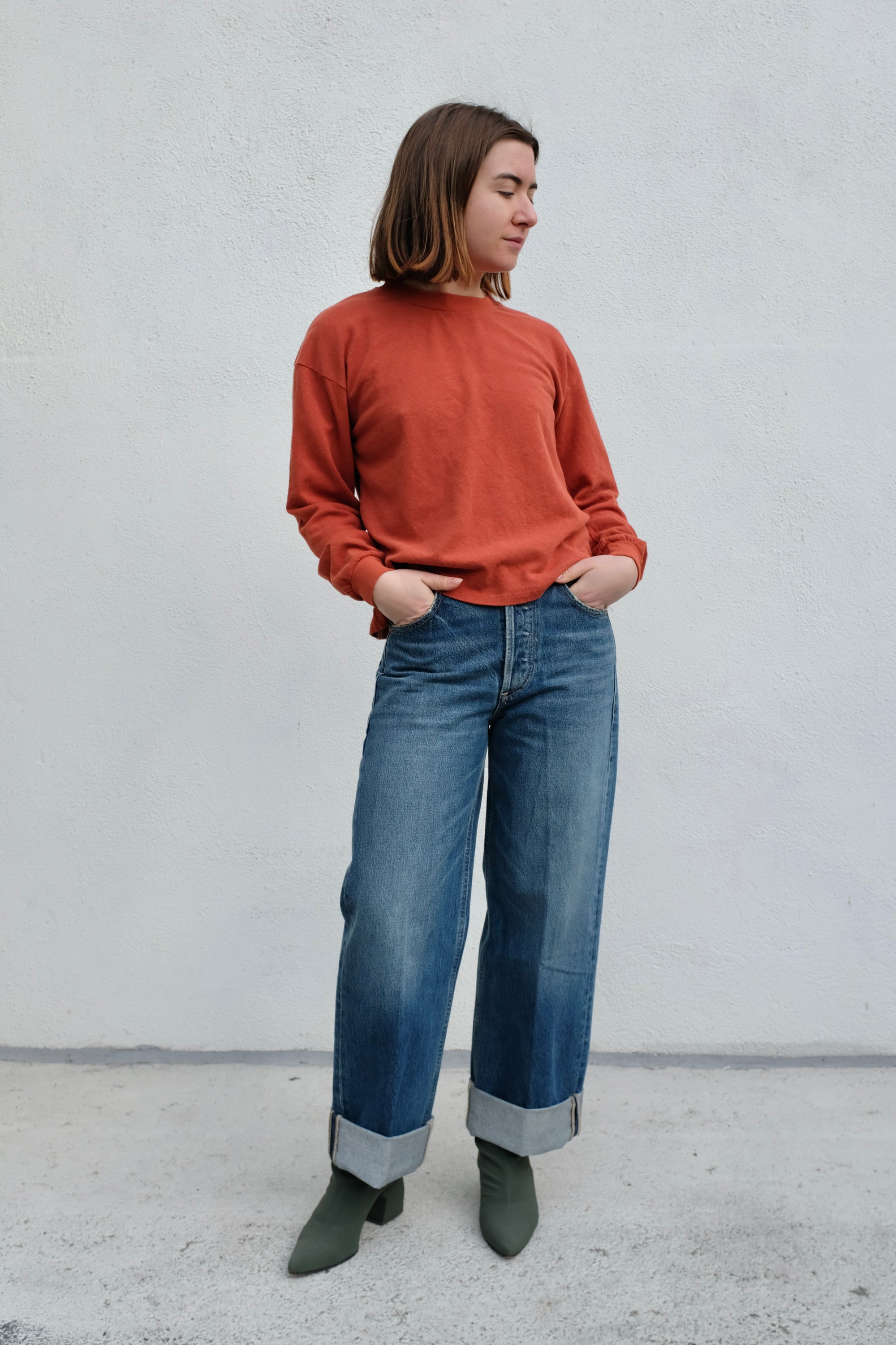 Jungmaven Cropped Long Sleeve Tee / Rooibos Tea