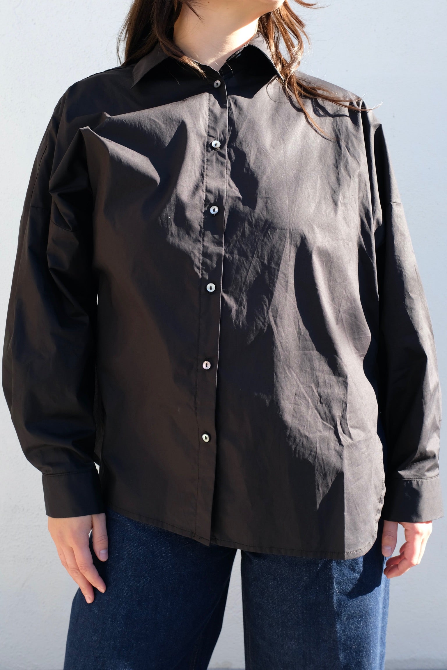 A Bronze Age Robbie Shirt / Black Poplin
