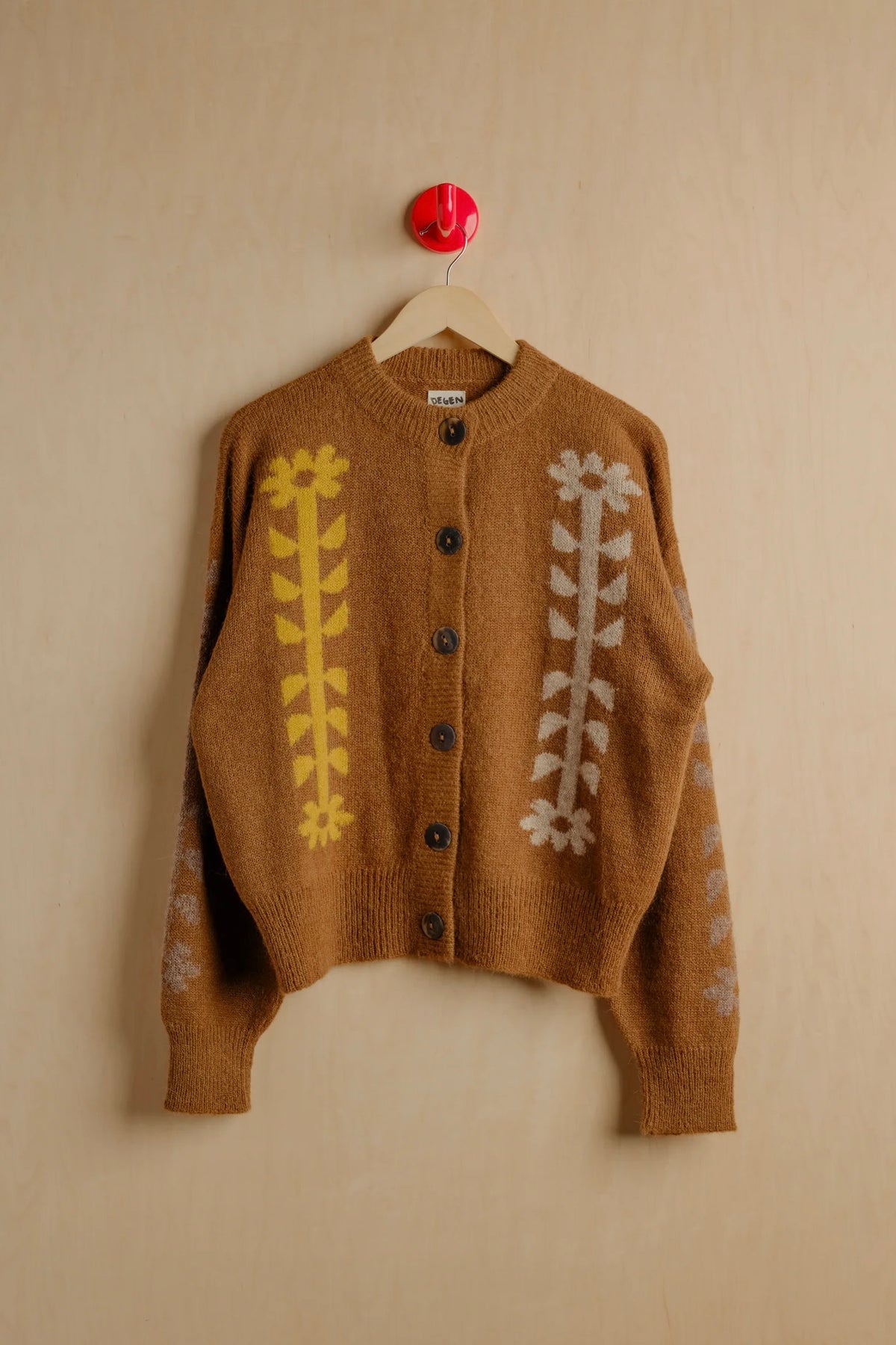 Flower Power Cardigan / Bark