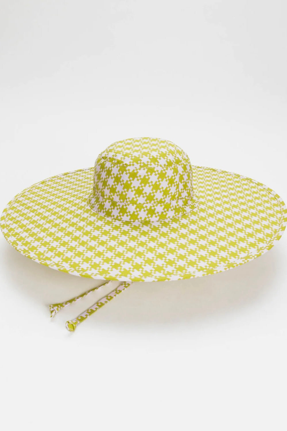 Packable Sun Hat / Pink Pistachio Pixel Gingham