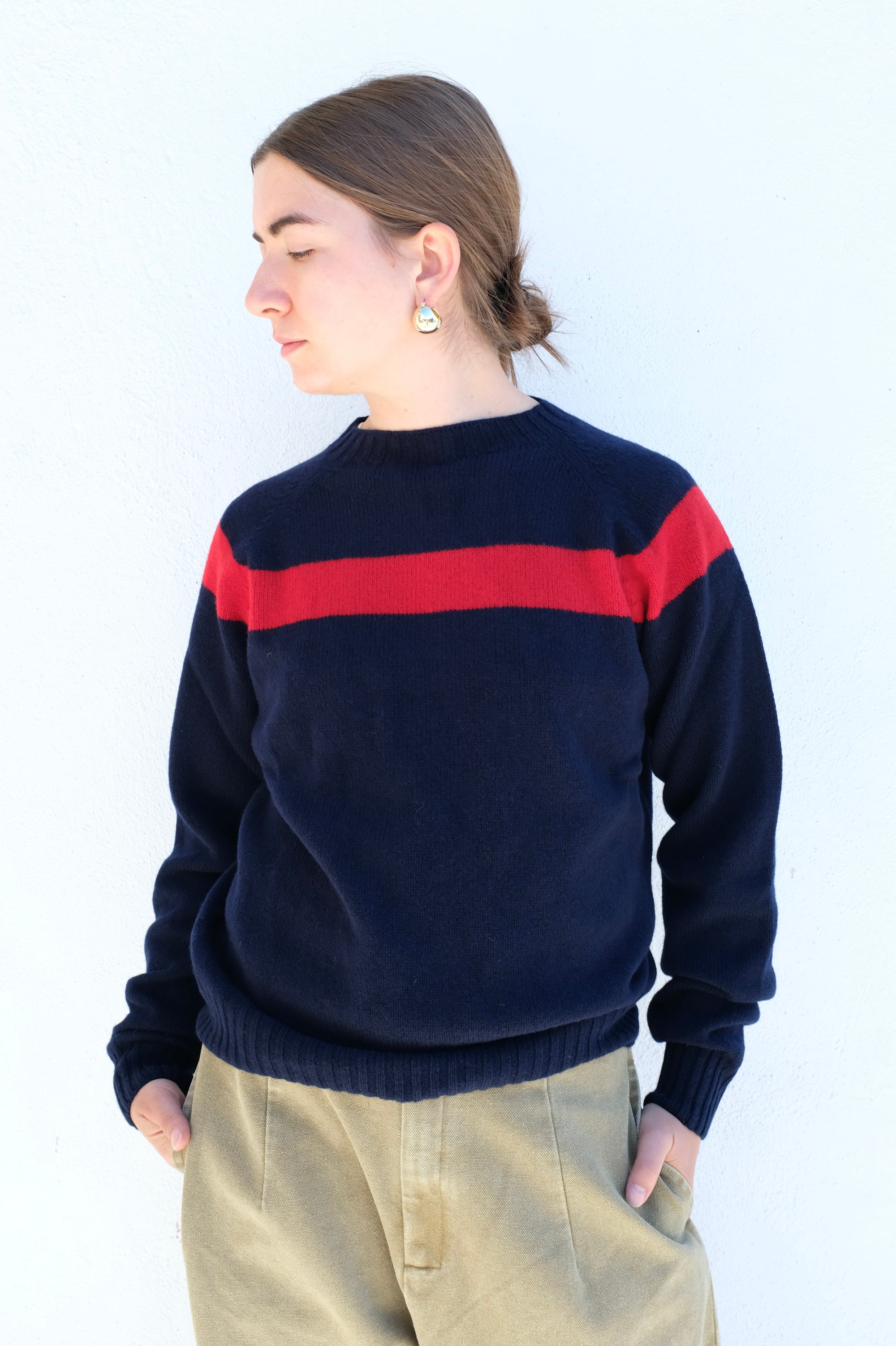 La Fetiche Ossie Sweater / Navy + Red