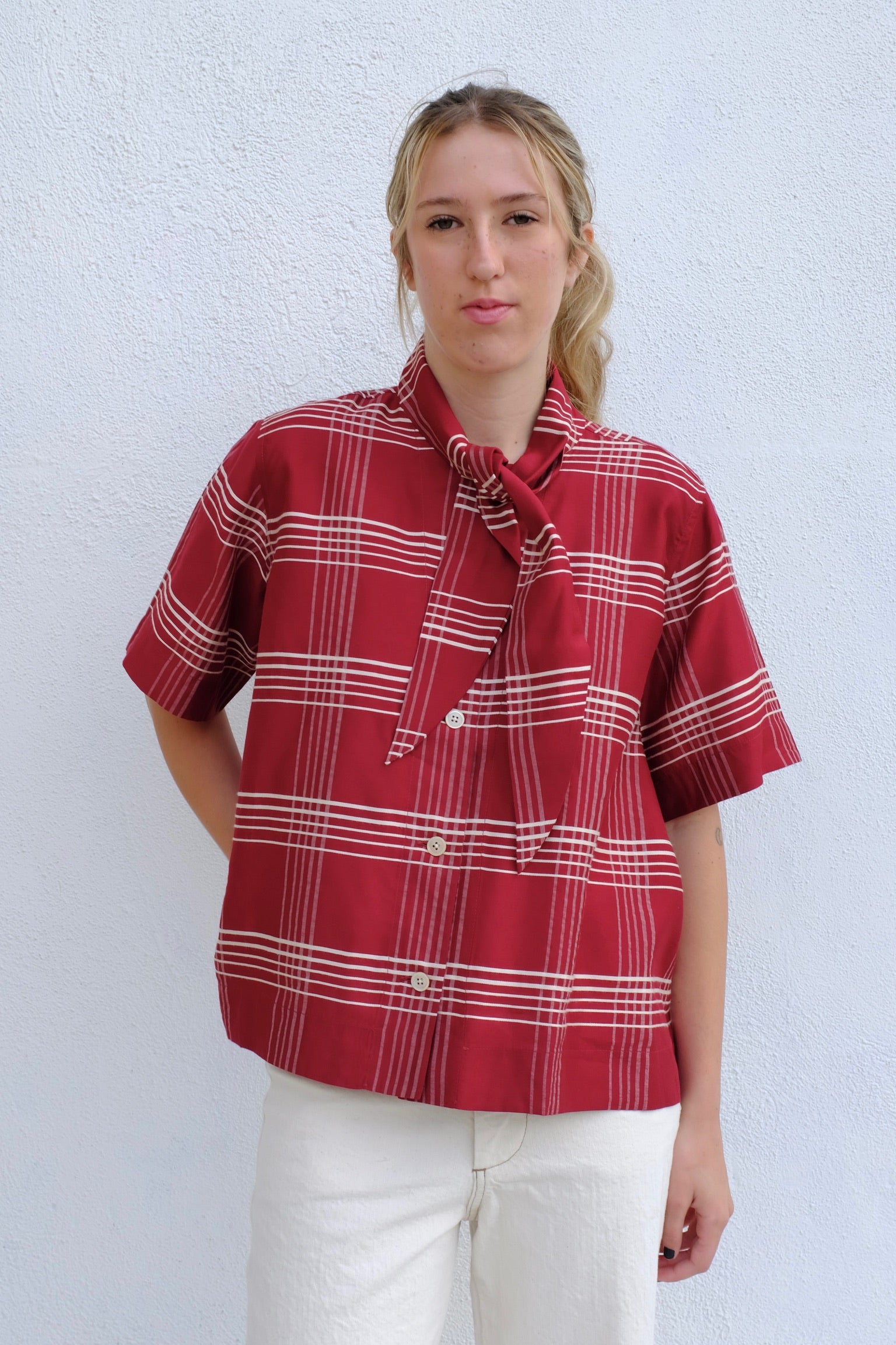 Caron Callahan WESLEY Shirt / Crimson Plaid