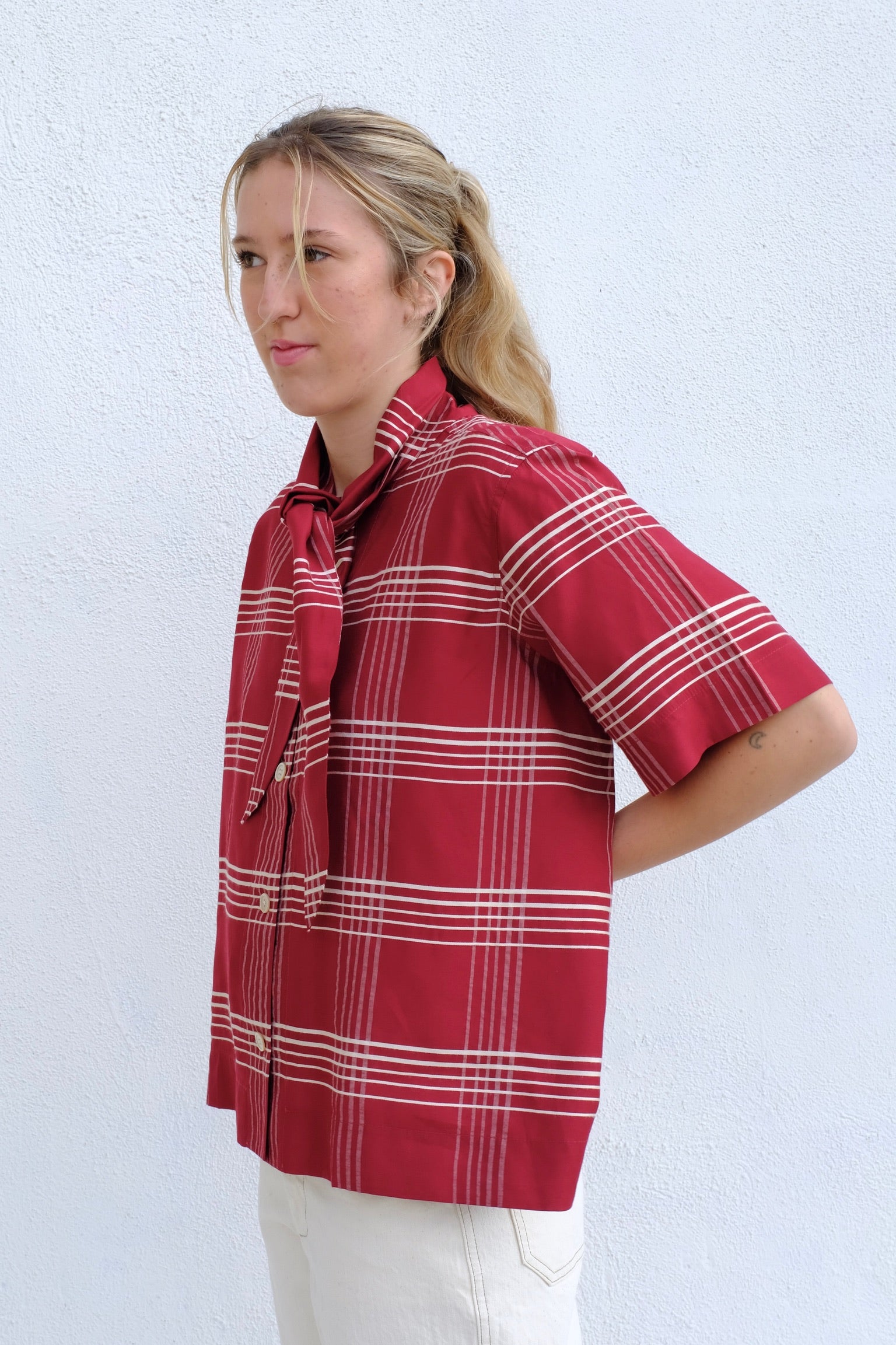 Caron Callahan WESLEY Shirt / Crimson Plaid