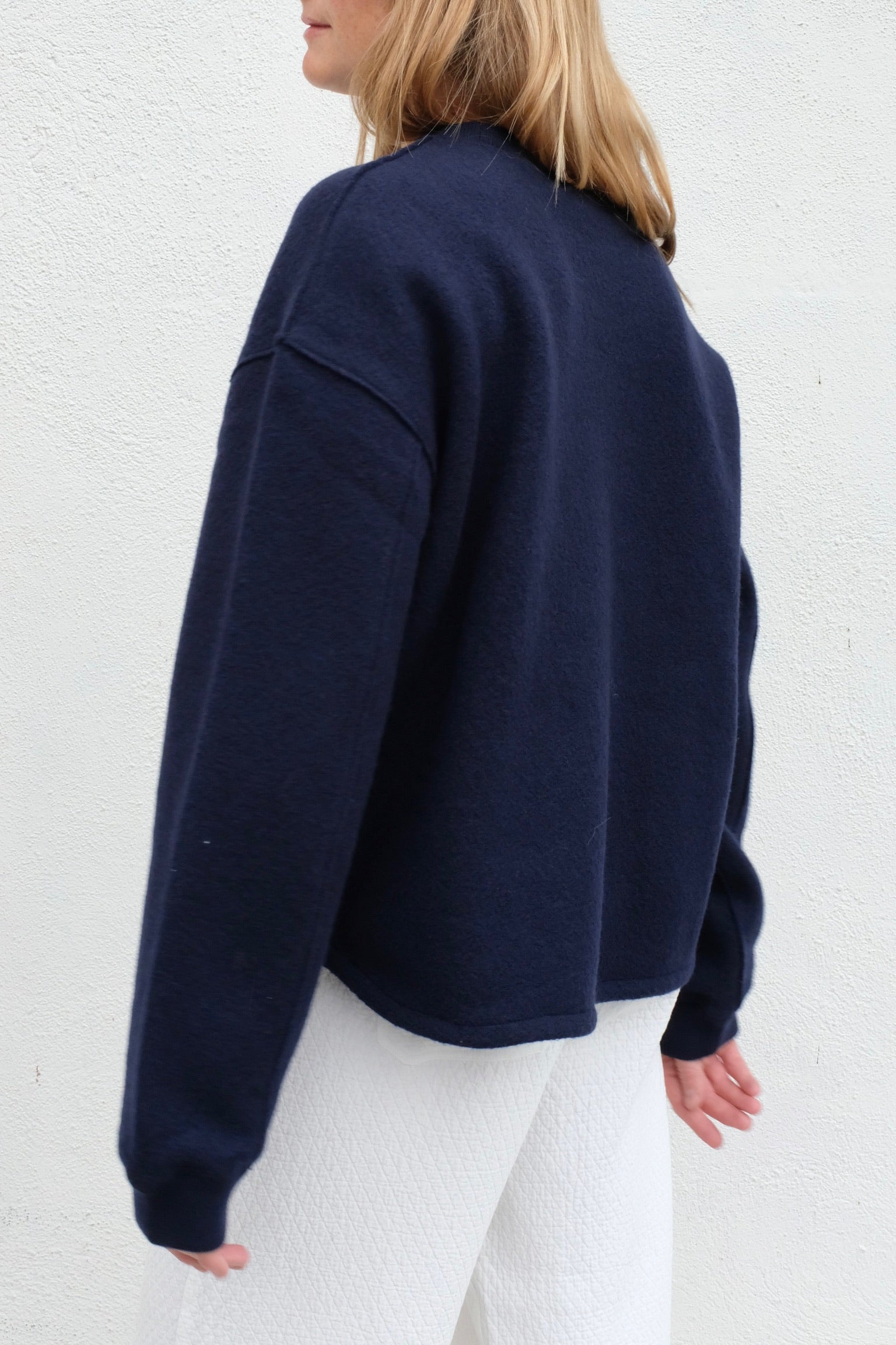 Szeki Boiled Wool Keepsake Sweater / Navy