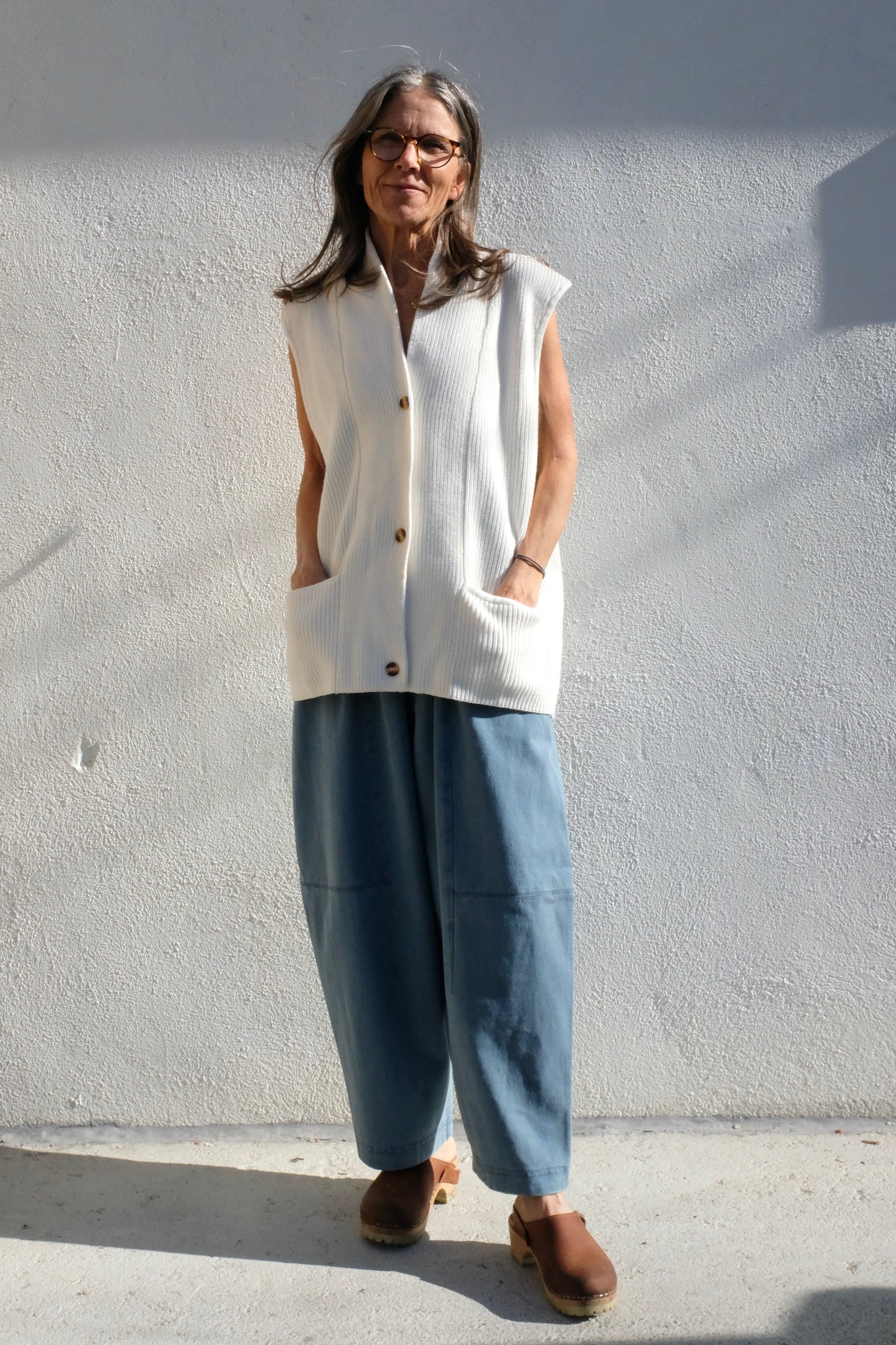 Szeki Elastic Panel Barrel Trouser SS25 / Faded Blue