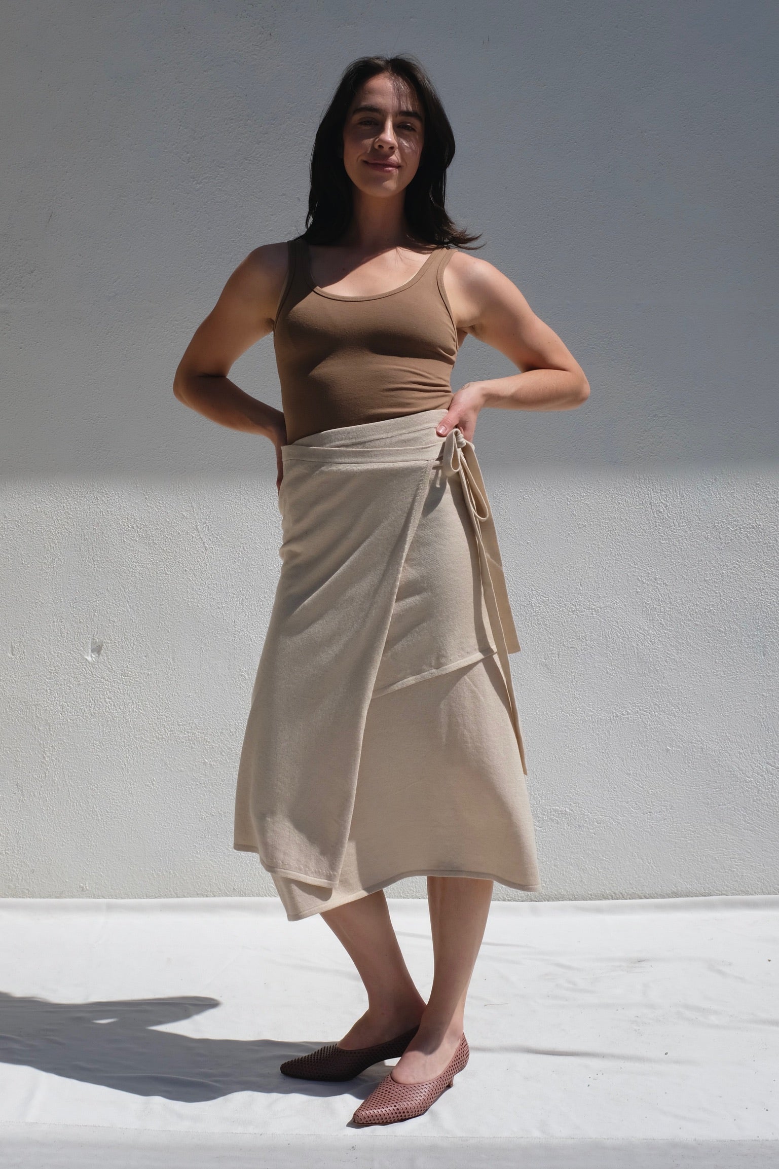 Midi Skirt with Tie / Hay