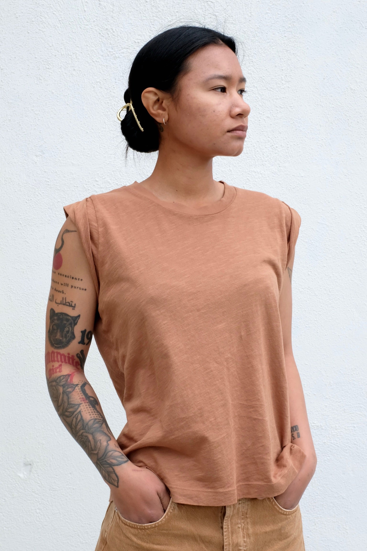 COH Kelsey Roll Sleeve Tee / Topaz