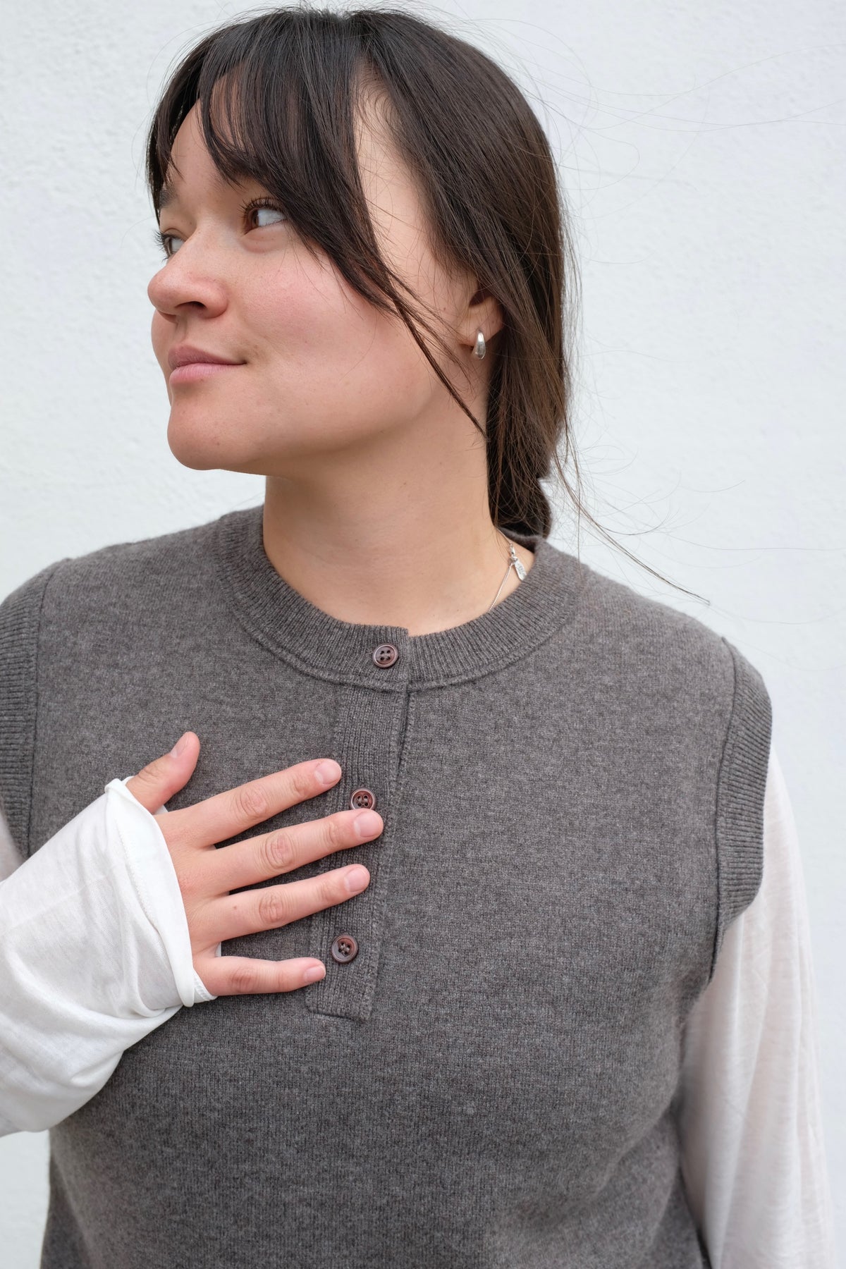 Aurel Double Cashmere Knit Vest / Mouse