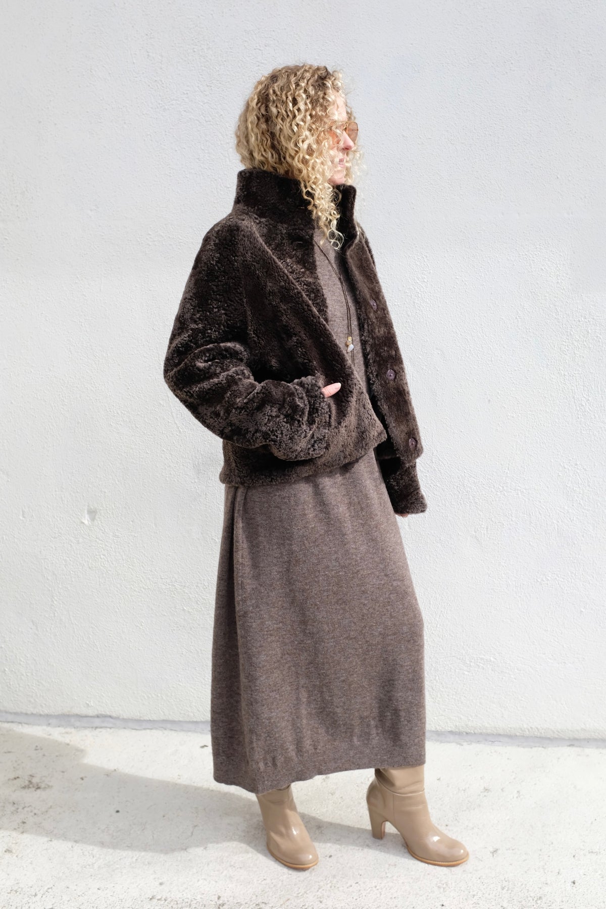 Ariana Merinillo Shearling Jacket / Coffee Bean