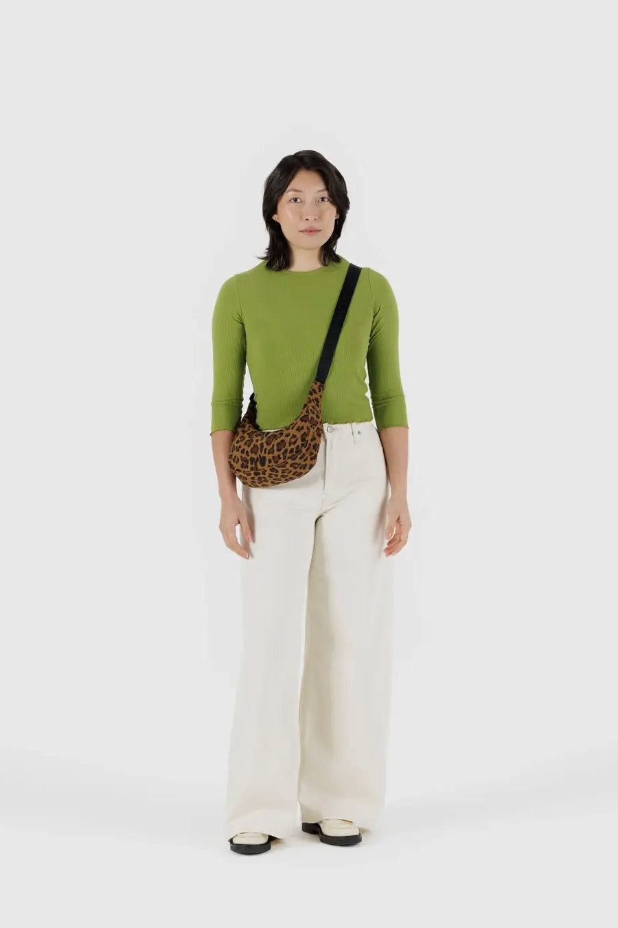 Baggu Small Nylon Crescent Bag / Leopard