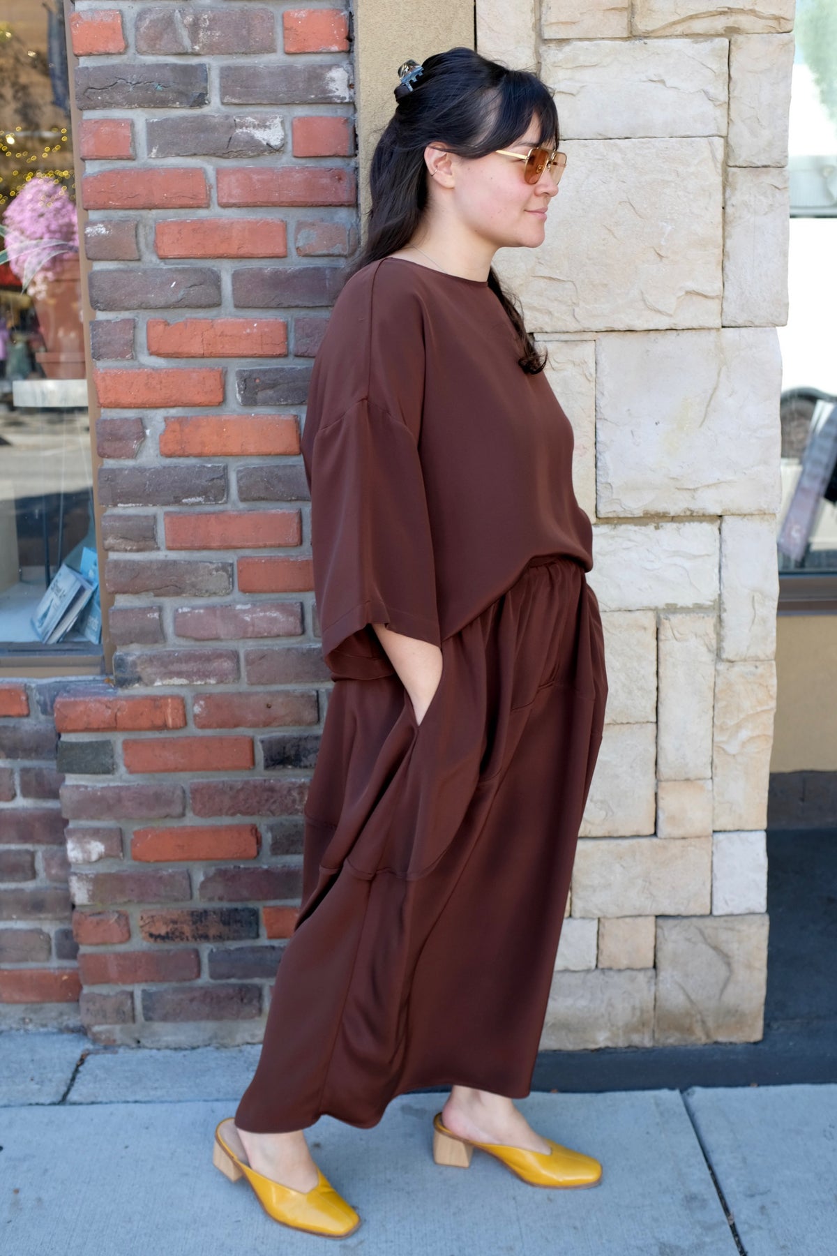 Modern Weaving Oversize Boxy Tee / Cognac