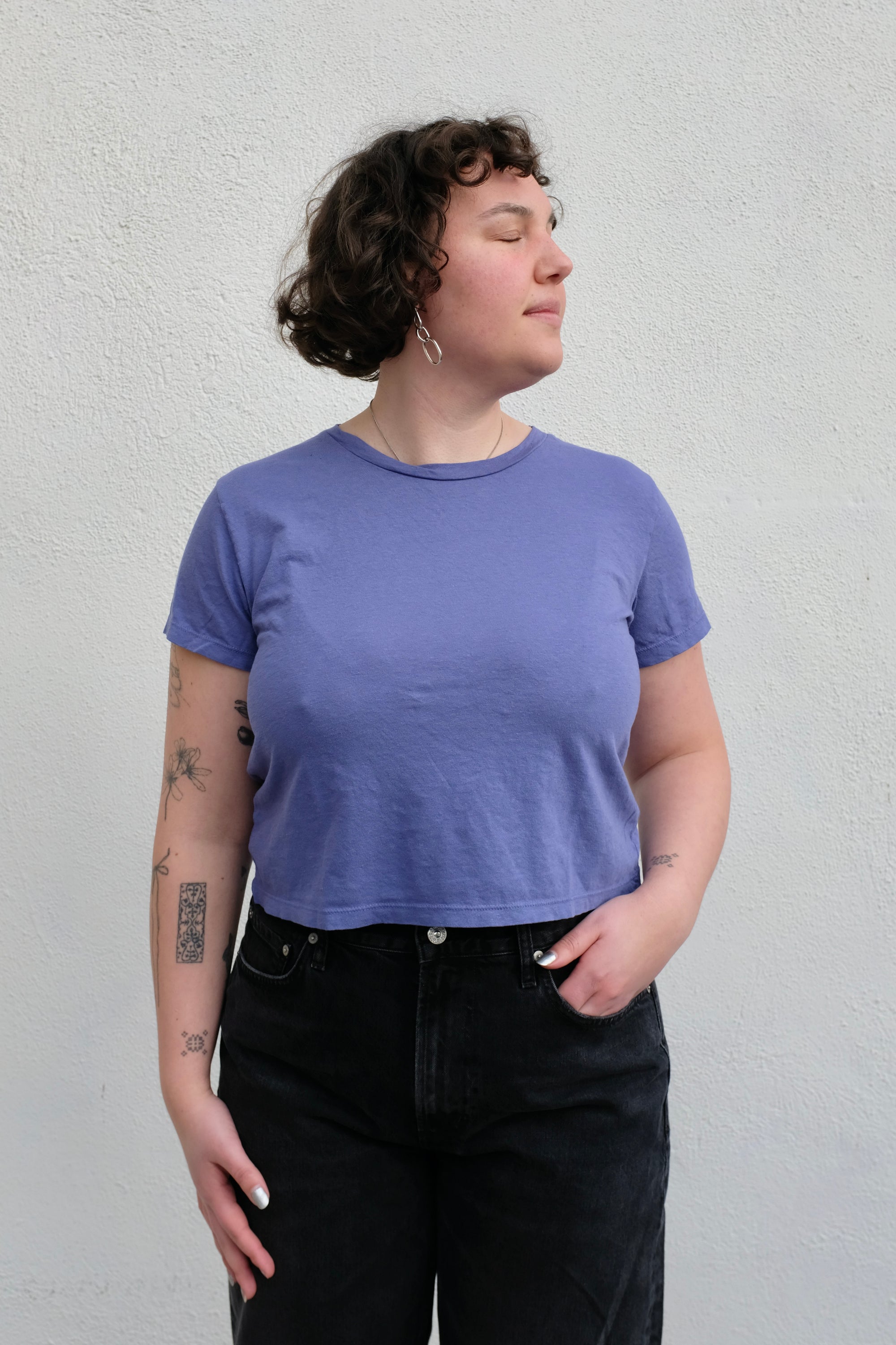 Jungmaven Cropped Ojai Tee / Wisteria