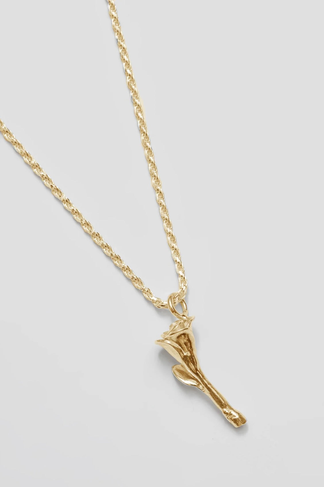 Wolf Circus Mini Rose Charm Necklace / Gold
