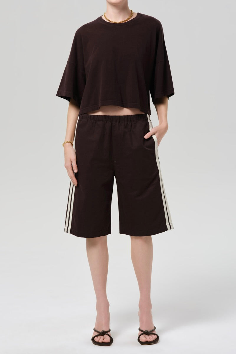 Anais Pull On Track Short / Chocolate