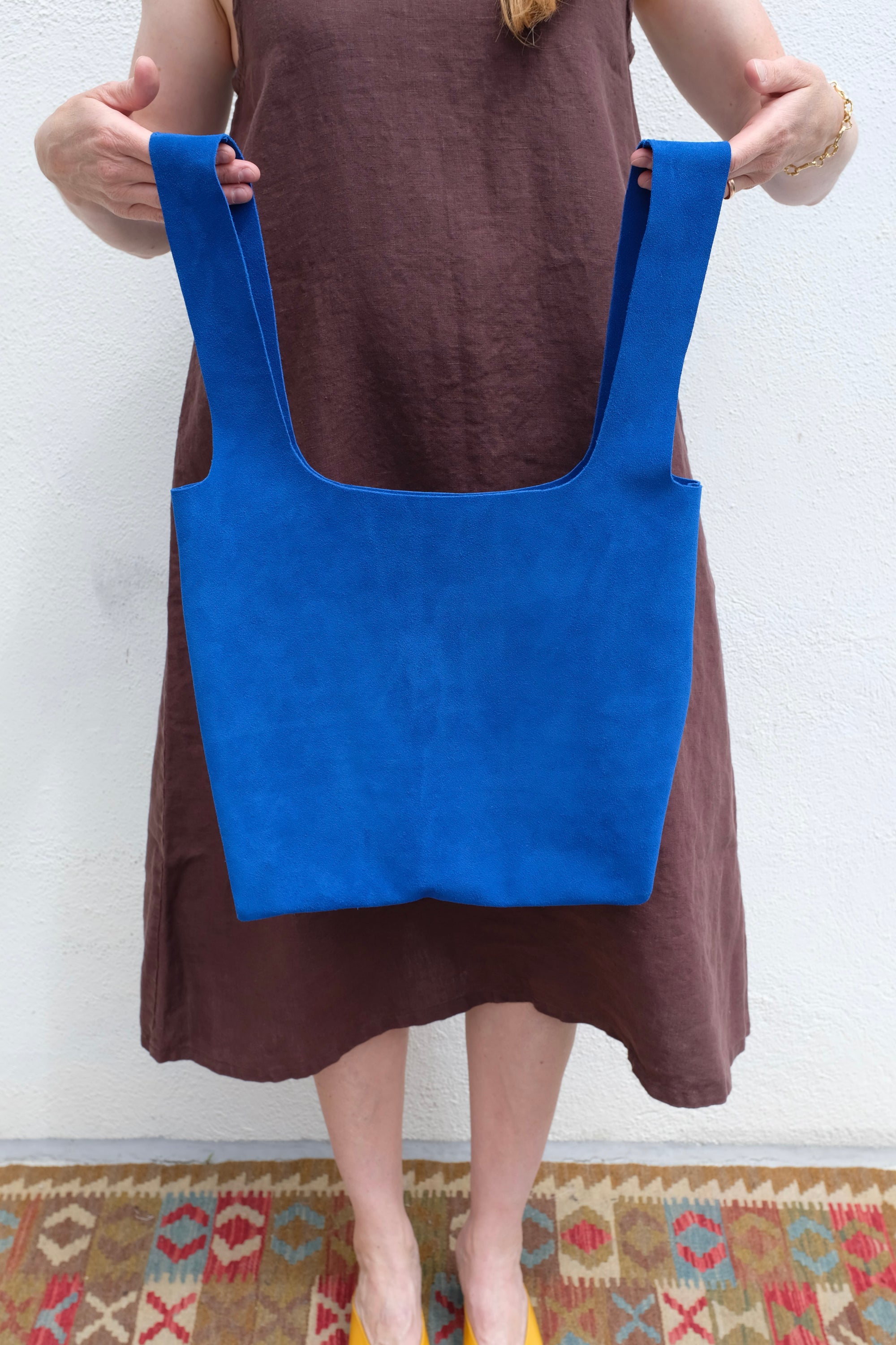 Slouchy Market Tote / Cobalt Suede