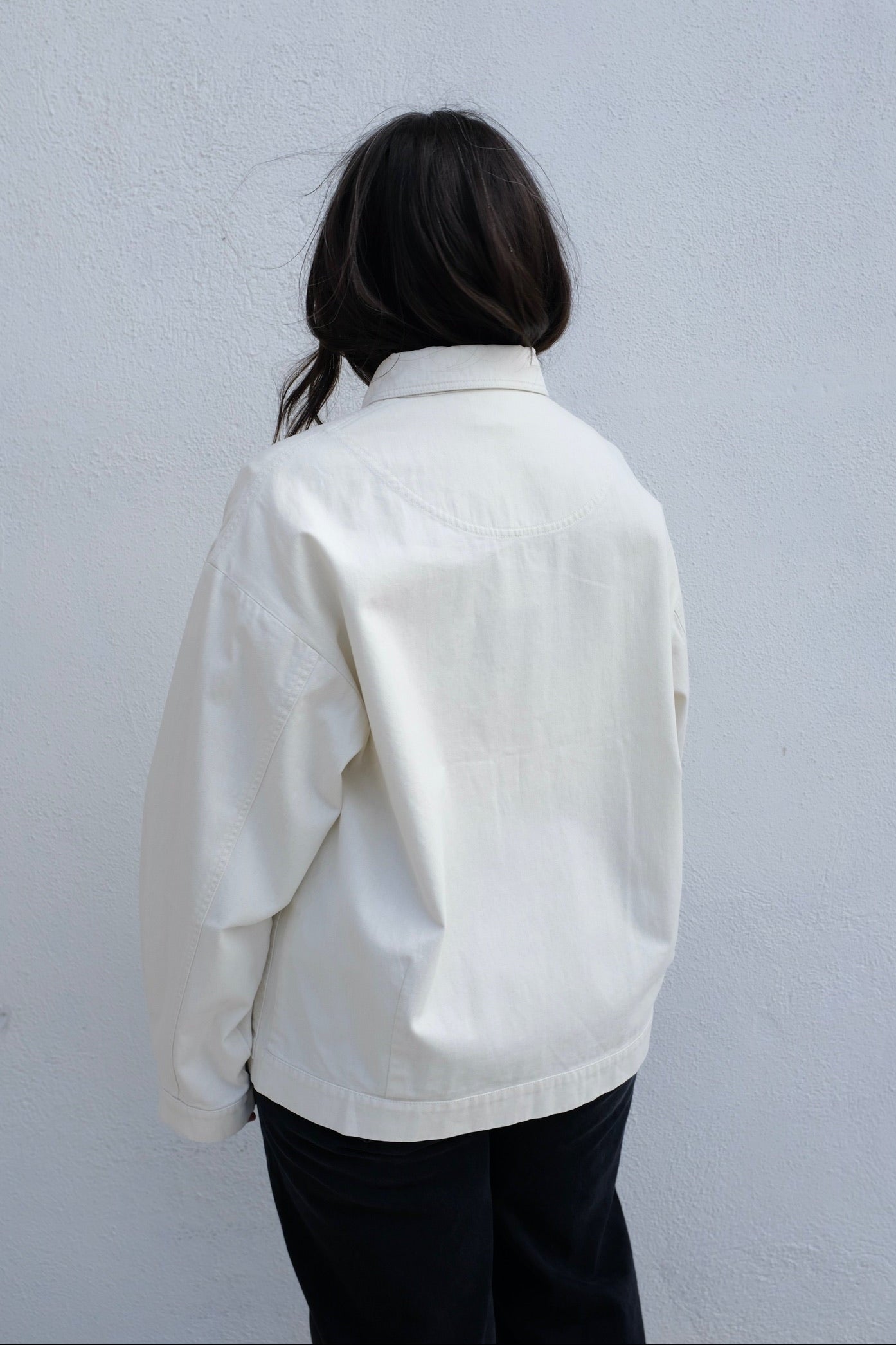 Signature Panel Pockets Jacket / Pearl White