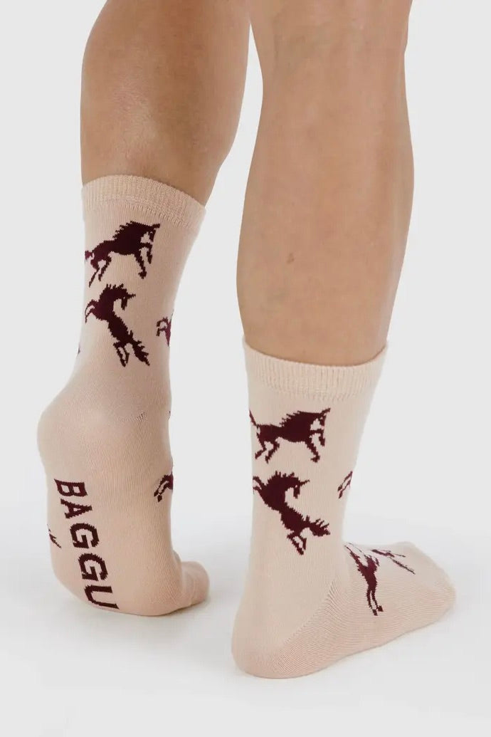 Baggu Crew Sock / Horses