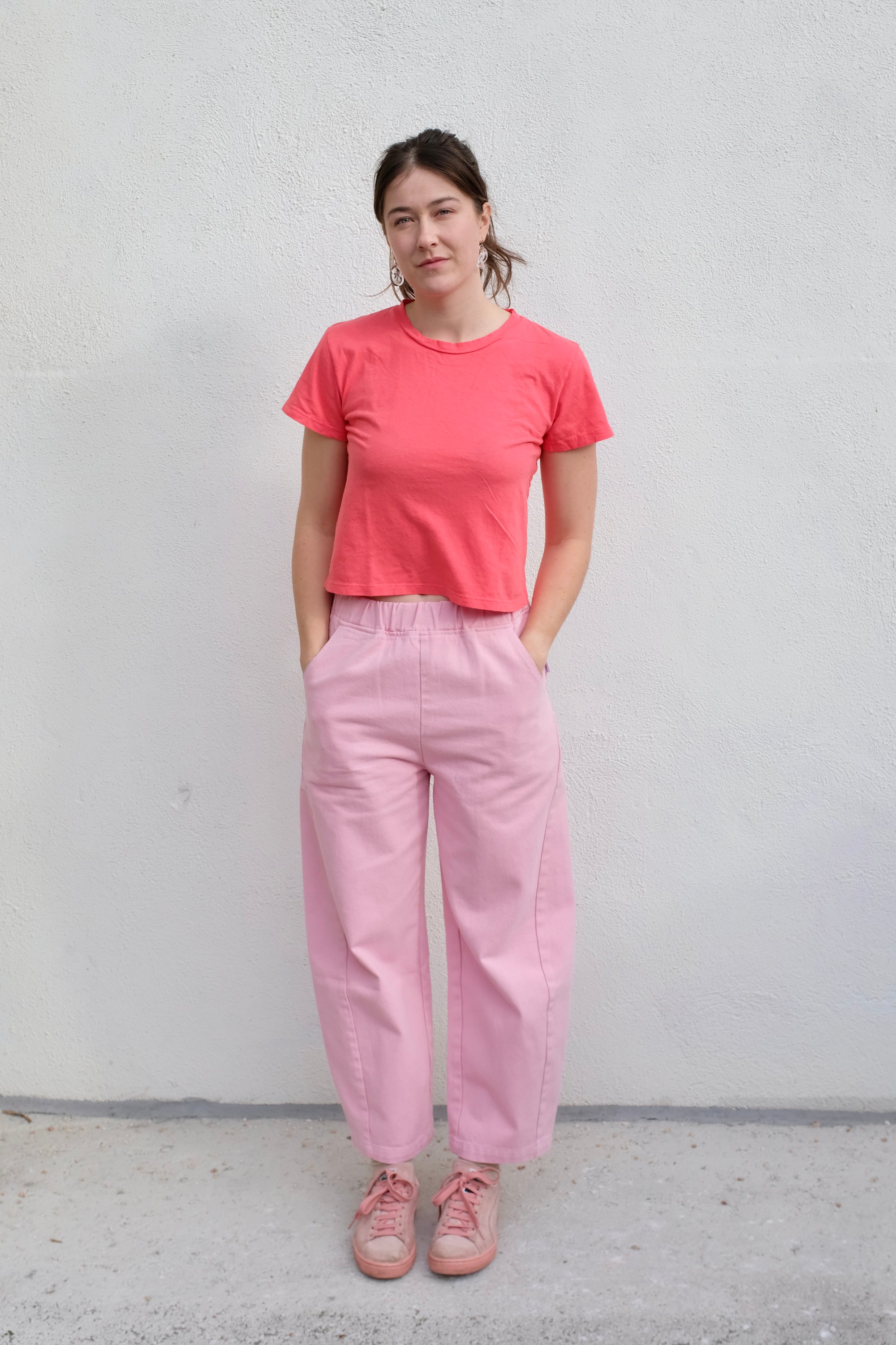 Jungmaven Cropped Ojai Tee / Sunset Coral