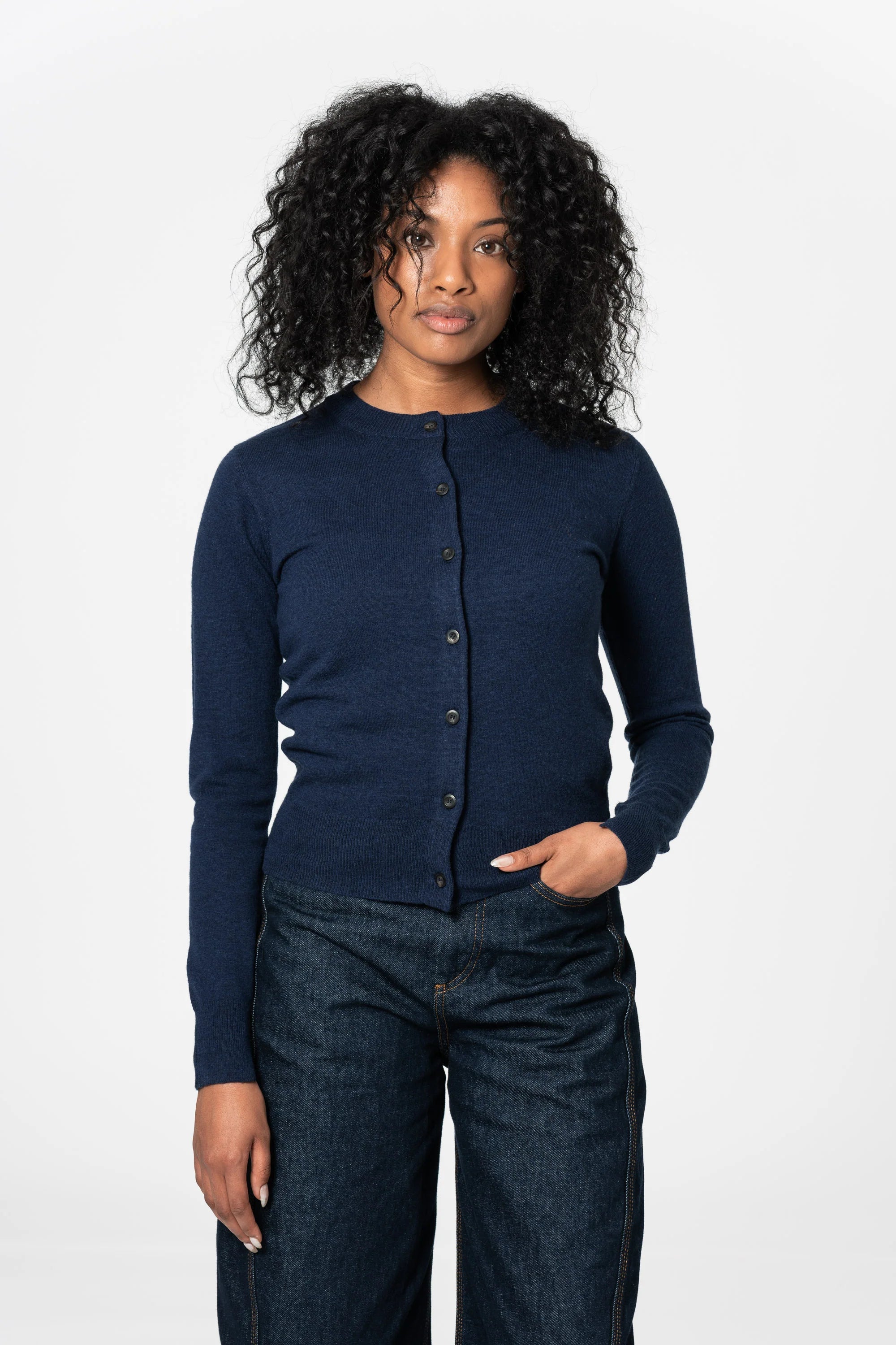 Dinadi Merino Cardigan / Space Blue