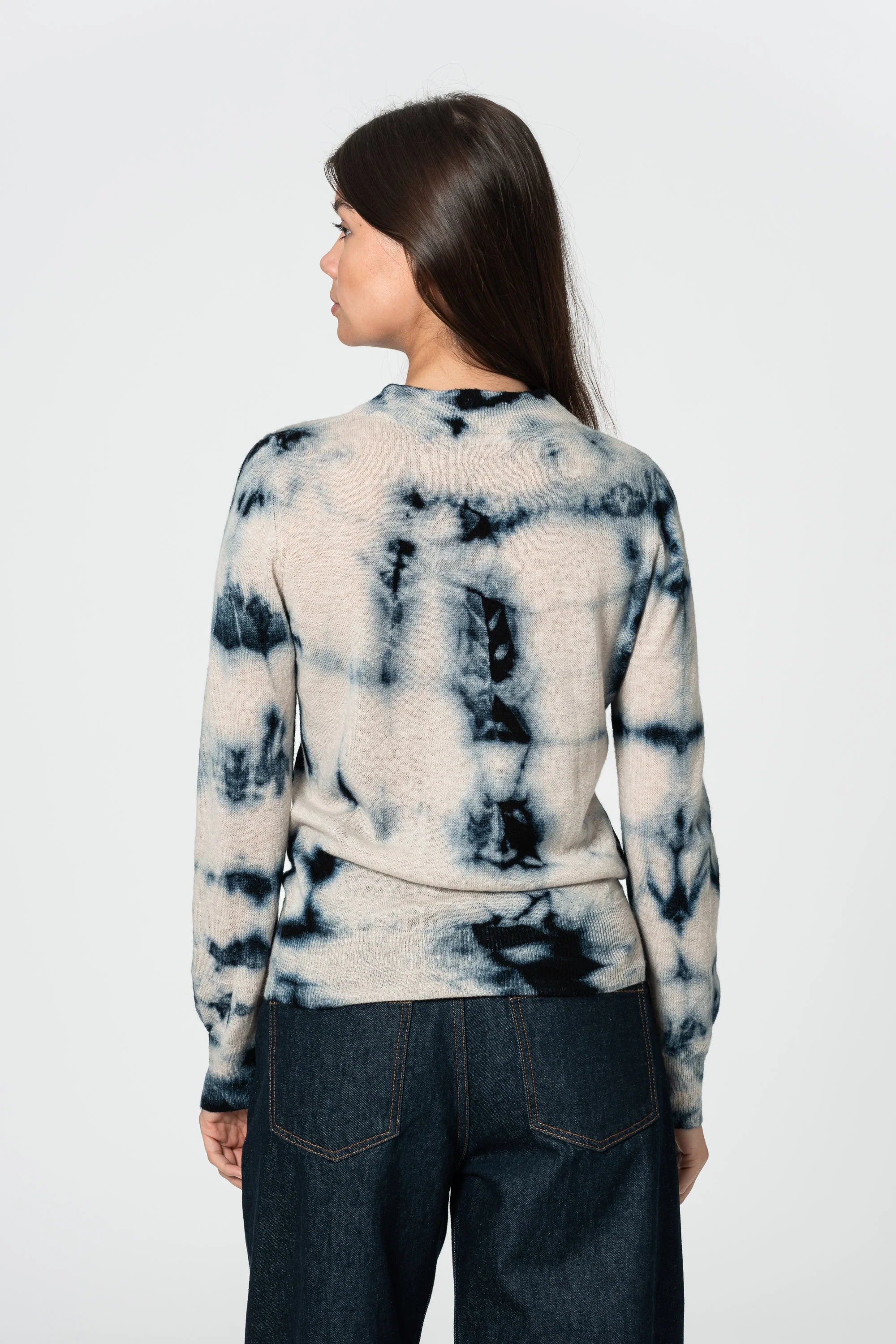 Dinadi Merino Shibori Sweater / Space Blue