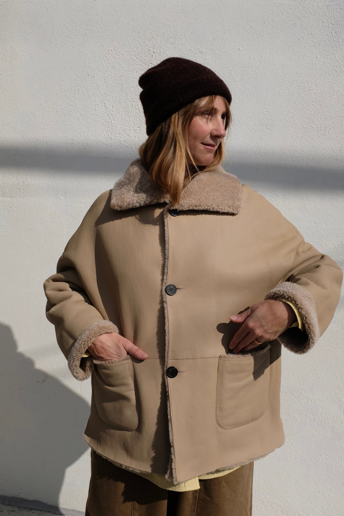 Isabella Merinillo Shearling Jacket / Sand