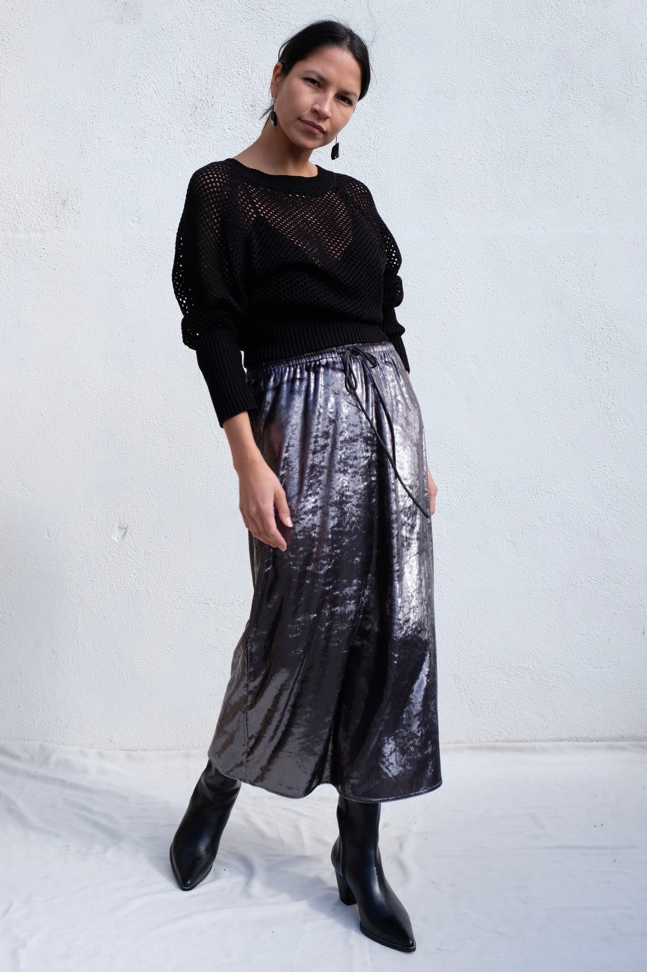 No. 6 Inez Skirt / Silver Pony Hair