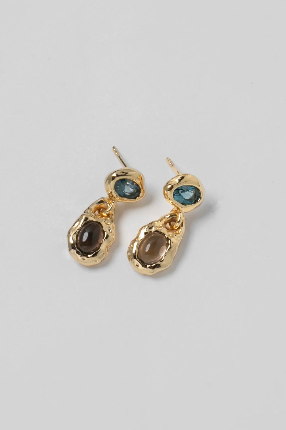 Avery Earring / Gold + Blue Topaz