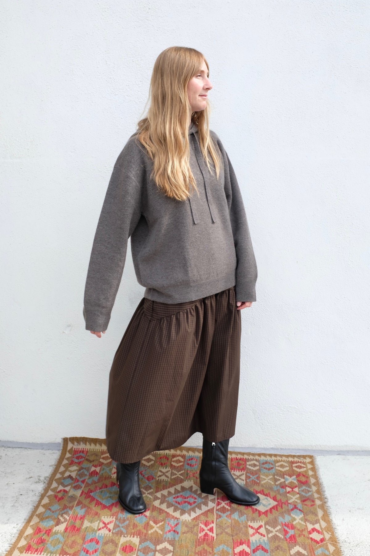 Studio Nicholson Cope Double Knit Cashmere Hoodie / Mouse
