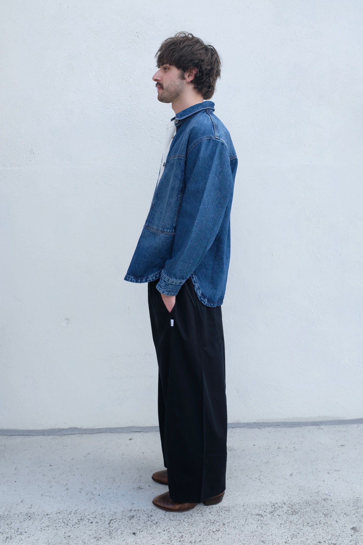 Studion Nicholson Paso Denim Shirt / Worn Wash Indigo