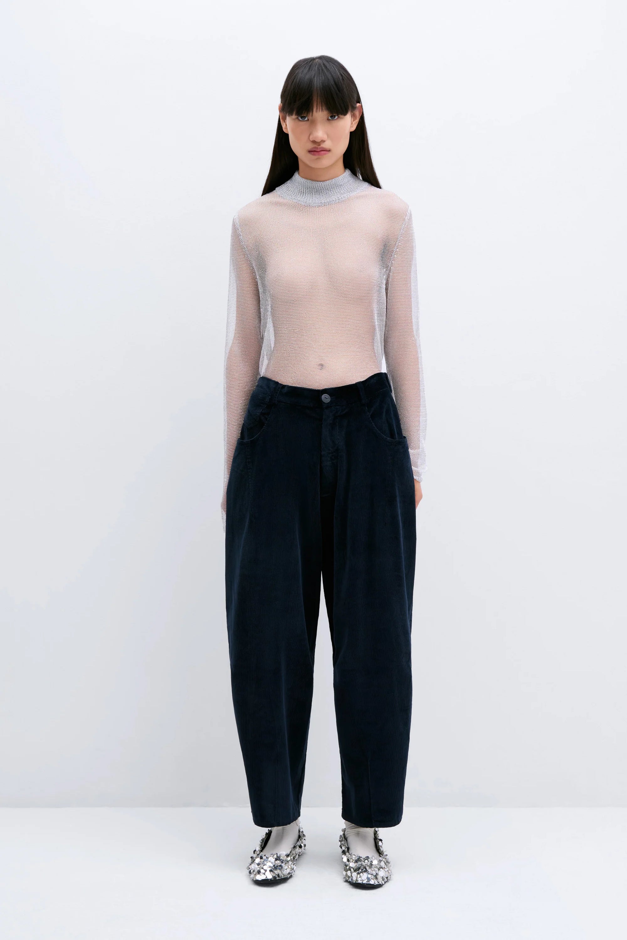 Cordera Corduroy Baggy Pants / Navy