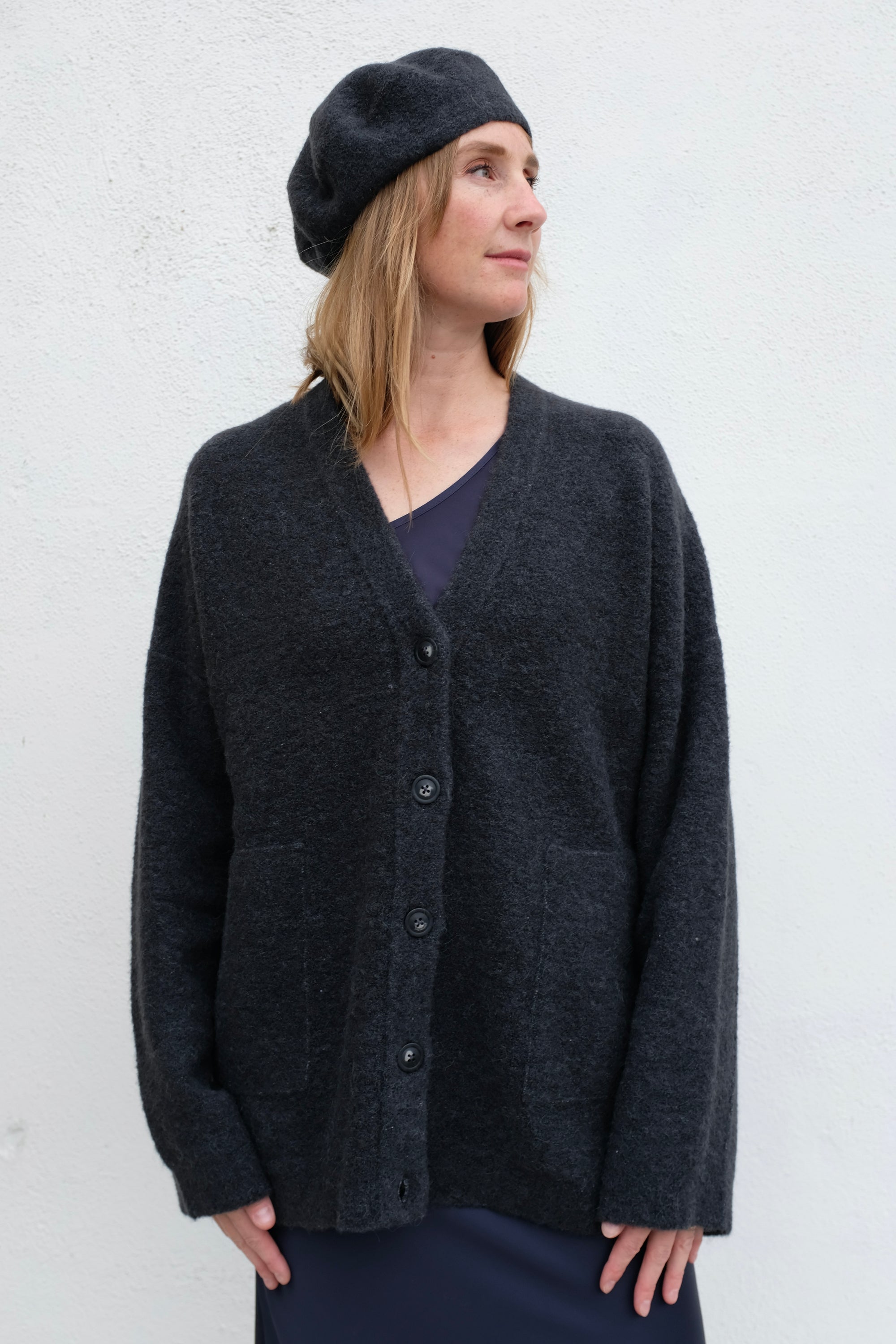 Lauren Manoogian Fleece Cardigan / Ink