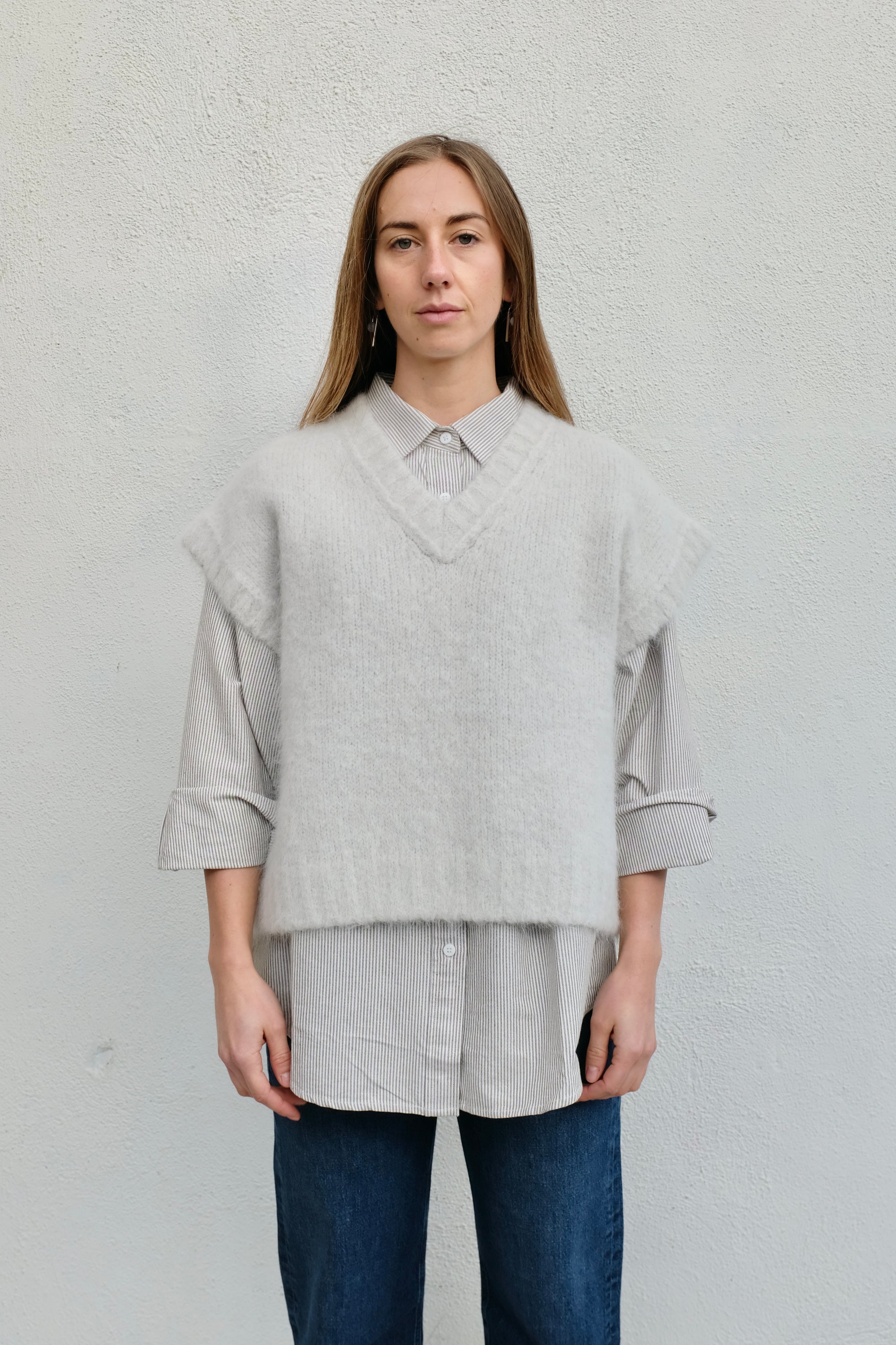 Gillian Stevens Britta Shirt / Charcoal Stripe