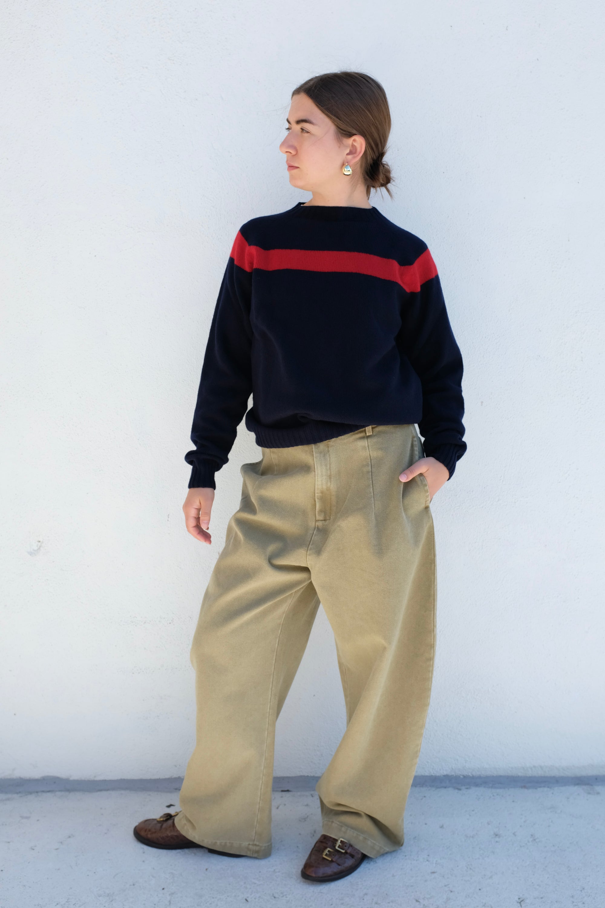 La Fetiche Ossie Sweater / Navy + Red