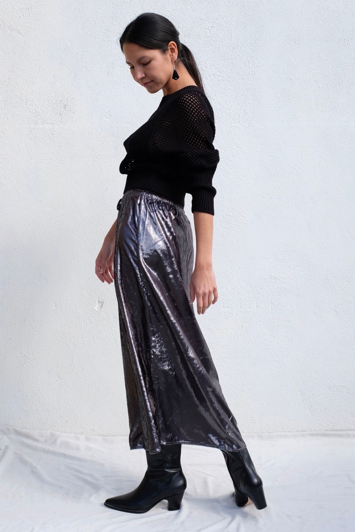 No. 6 Inez Skirt / Silver Pony Hair