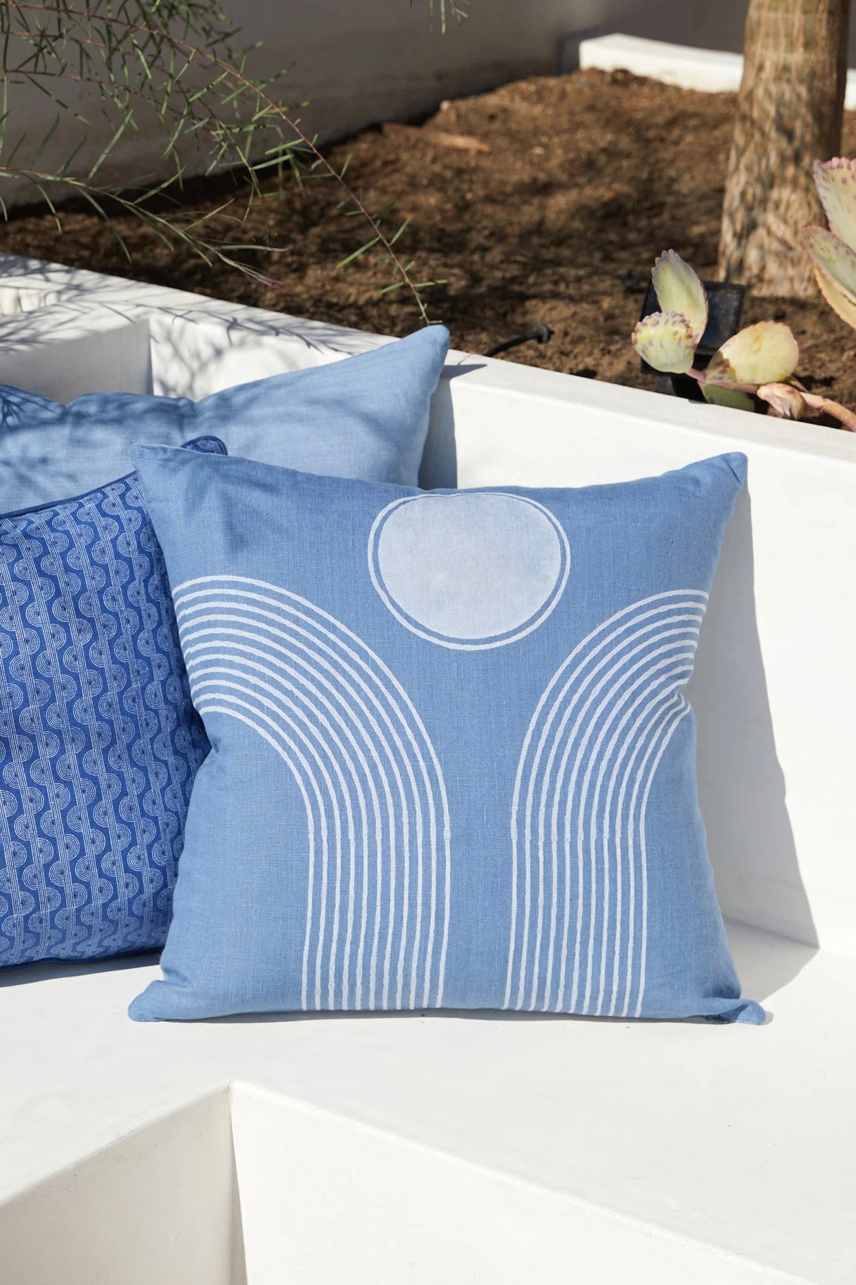 Block Shop Fountain Pillow Case / Steel Blue