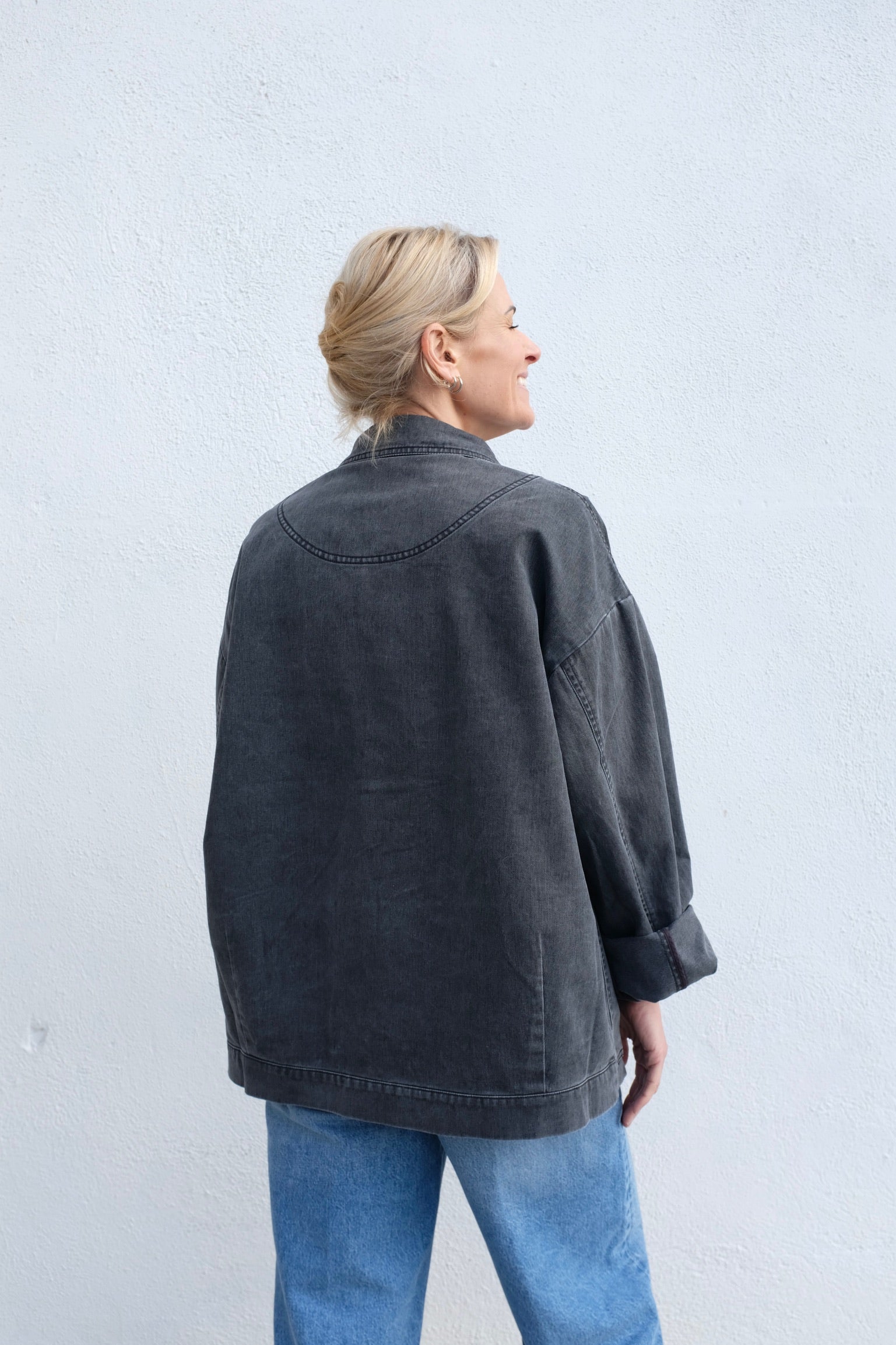 Signature Panel Pockets Jacket / Washed Black