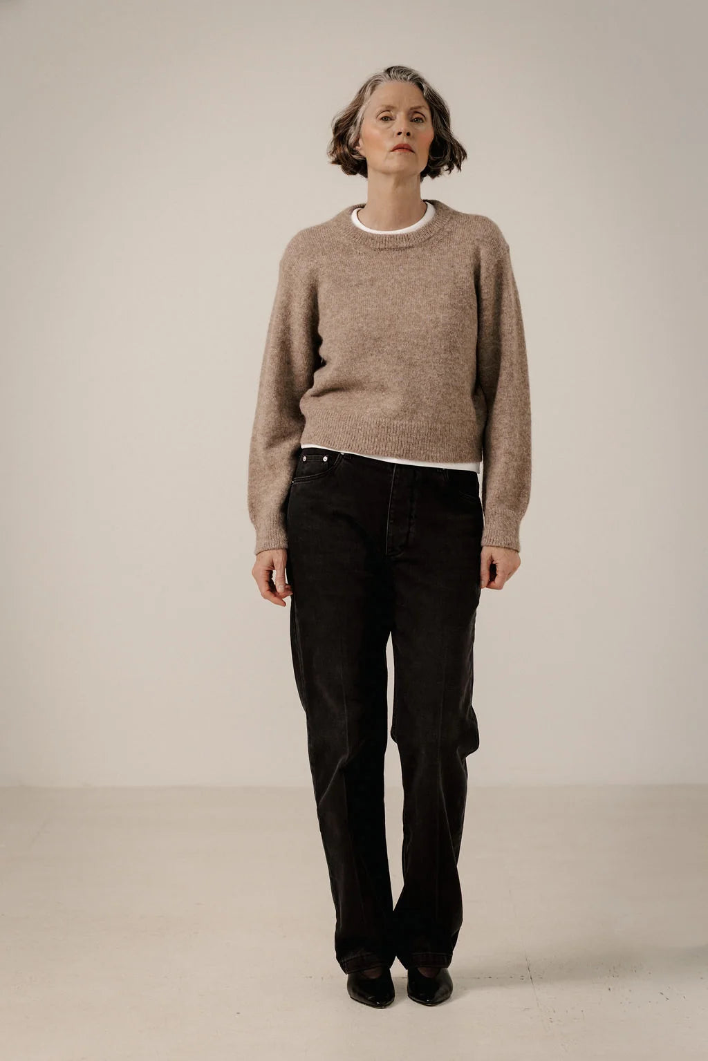 Baby Alpaca Crewneck / Dark Fawn