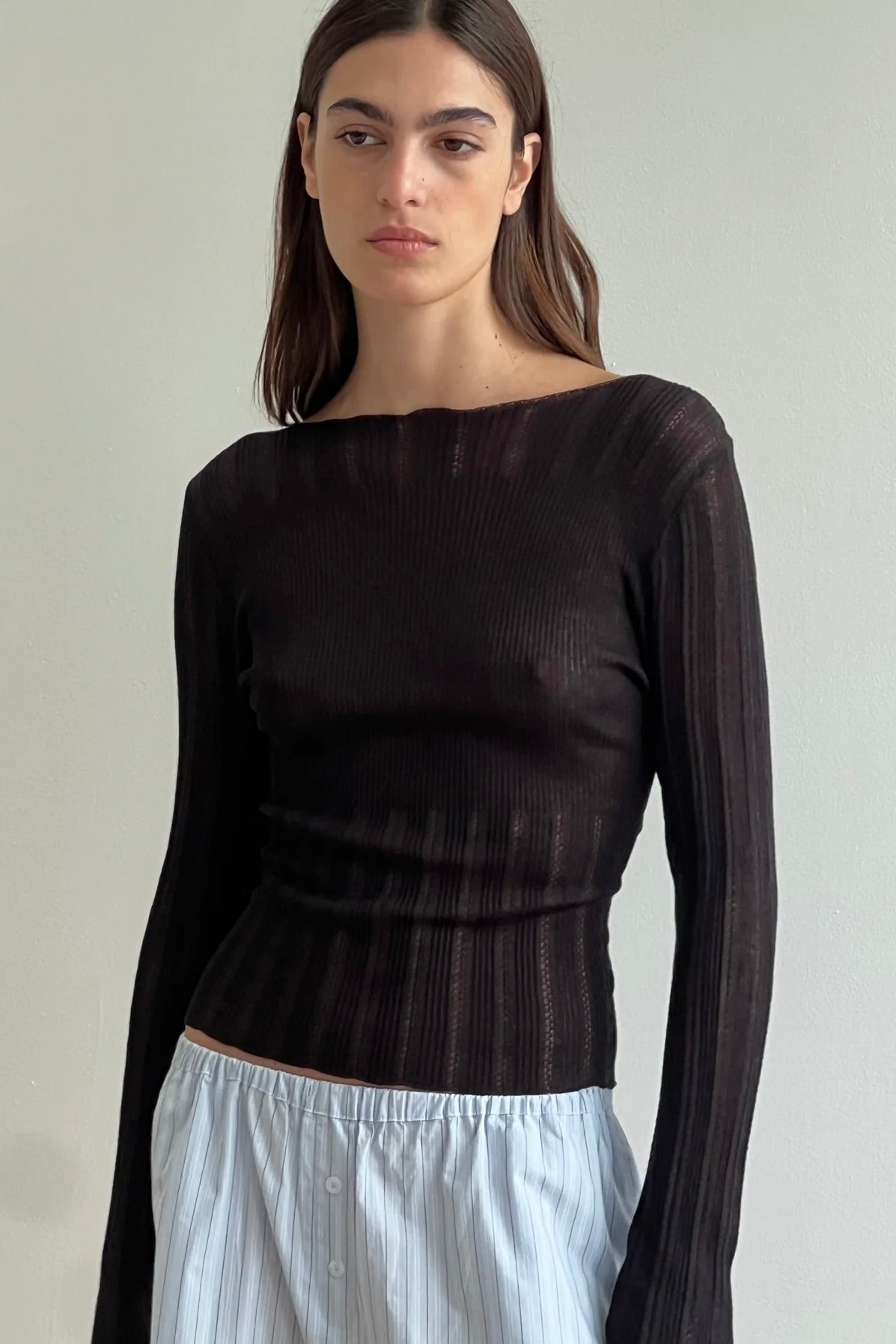 Deiji Open Work Longsleeve / Black