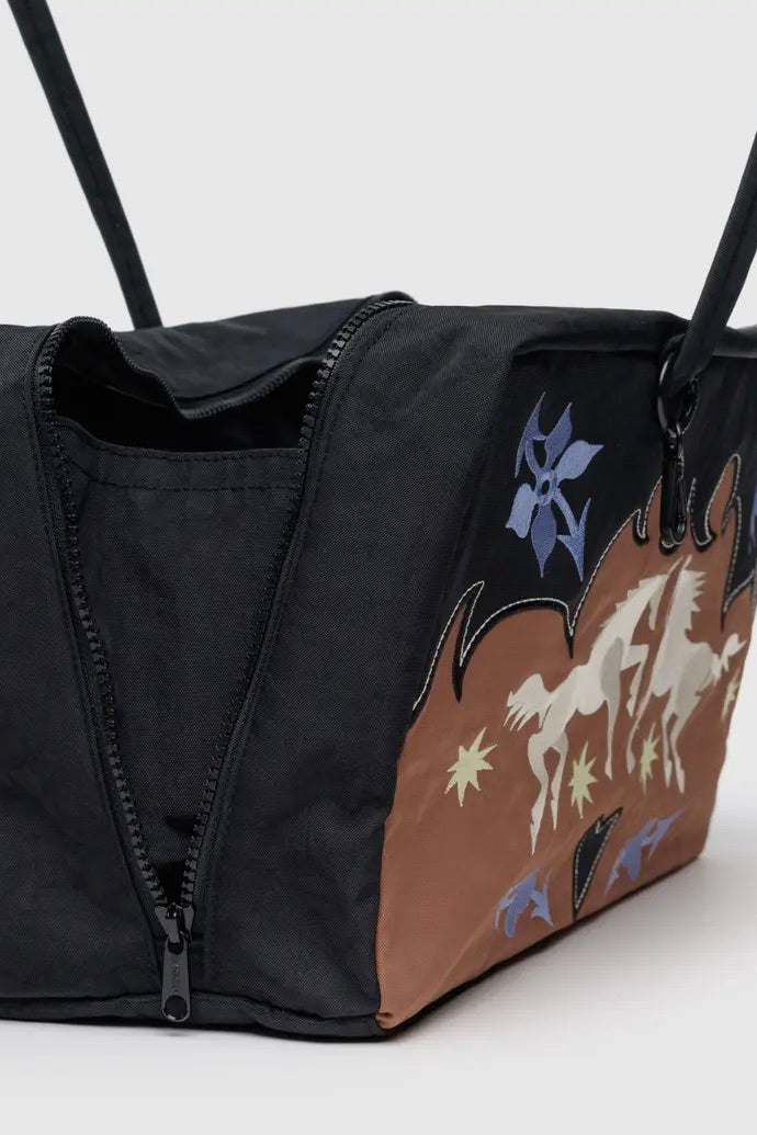 Baggu Medium Nylon Bowler Bag / Western Appliqué