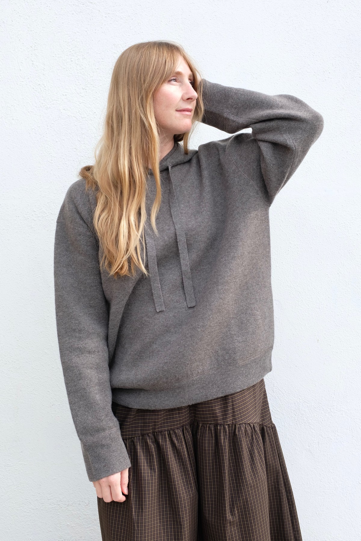 Studio Nicholson Cope Double Knit Cashmere Hoodie / Mouse