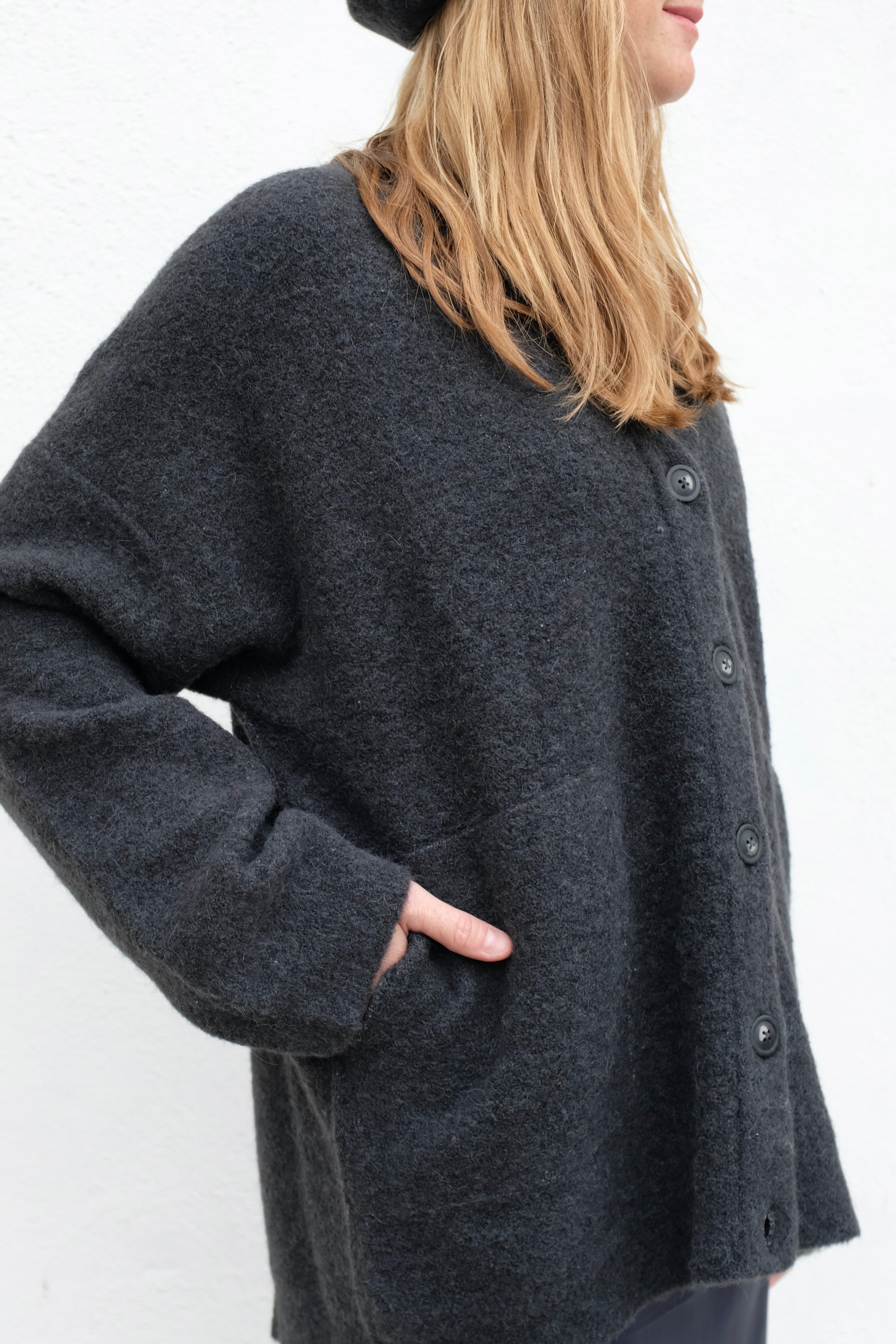 Lauren Manoogian Fleece Cardigan / Ink