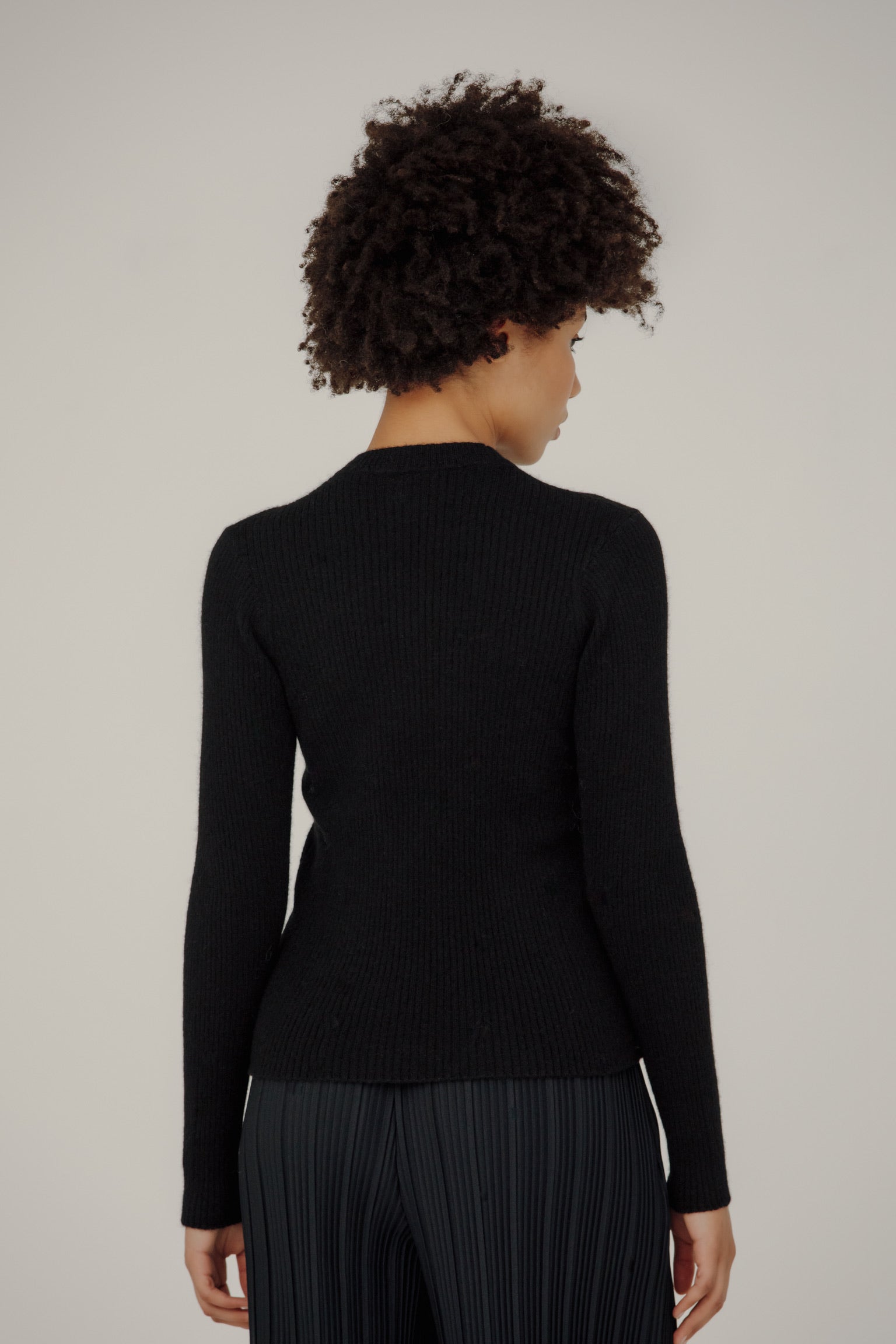 Bare Knitwear Core Rib Top / Classic Black