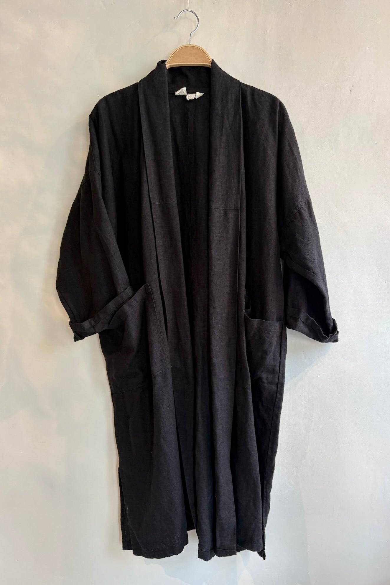 Pre-Loved / Moss Grey Linen Duster / Black / Size M