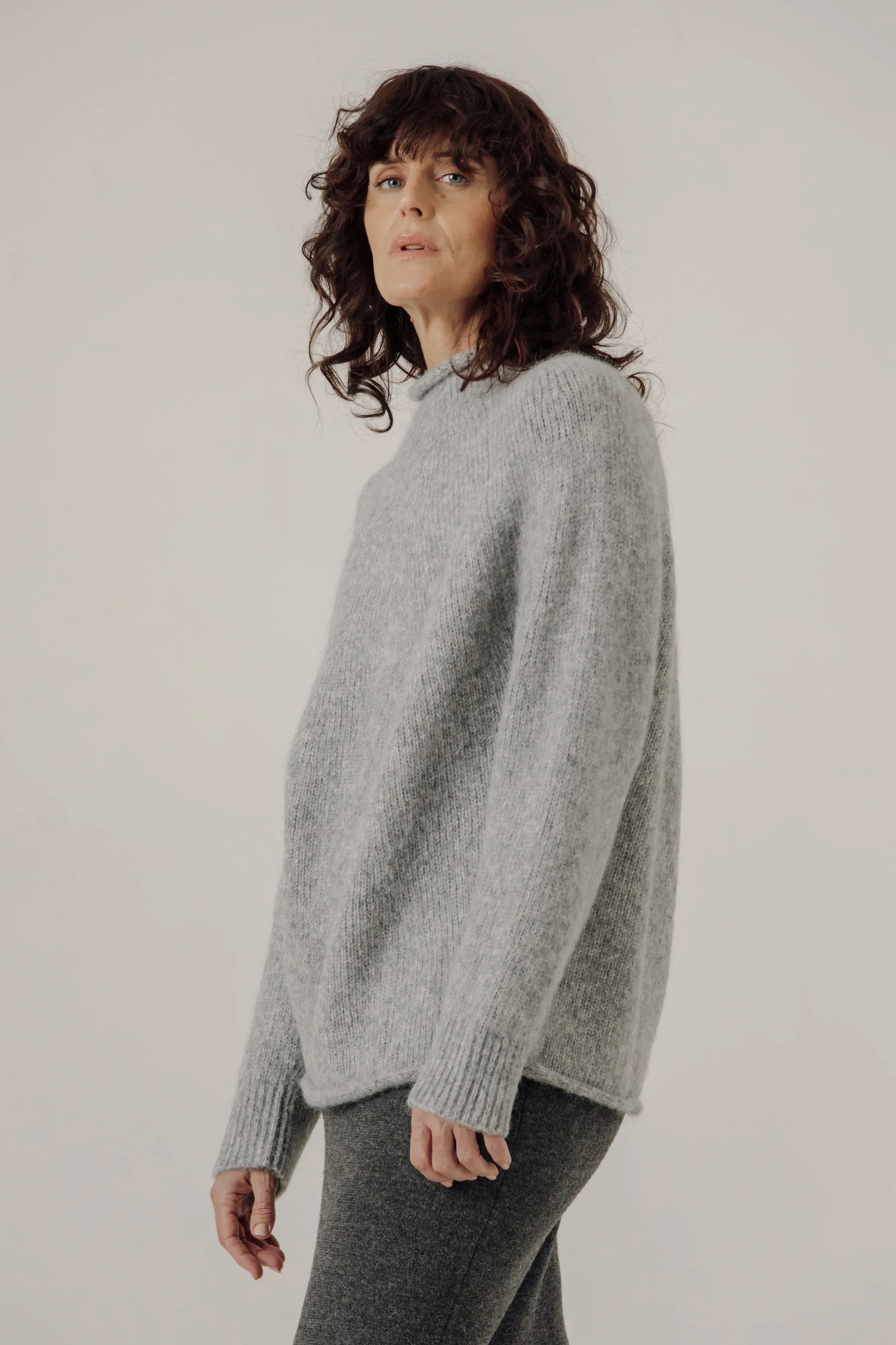 Bare Knitwear / Pop-Up / Handloom Rollneck Sweater / Chambray