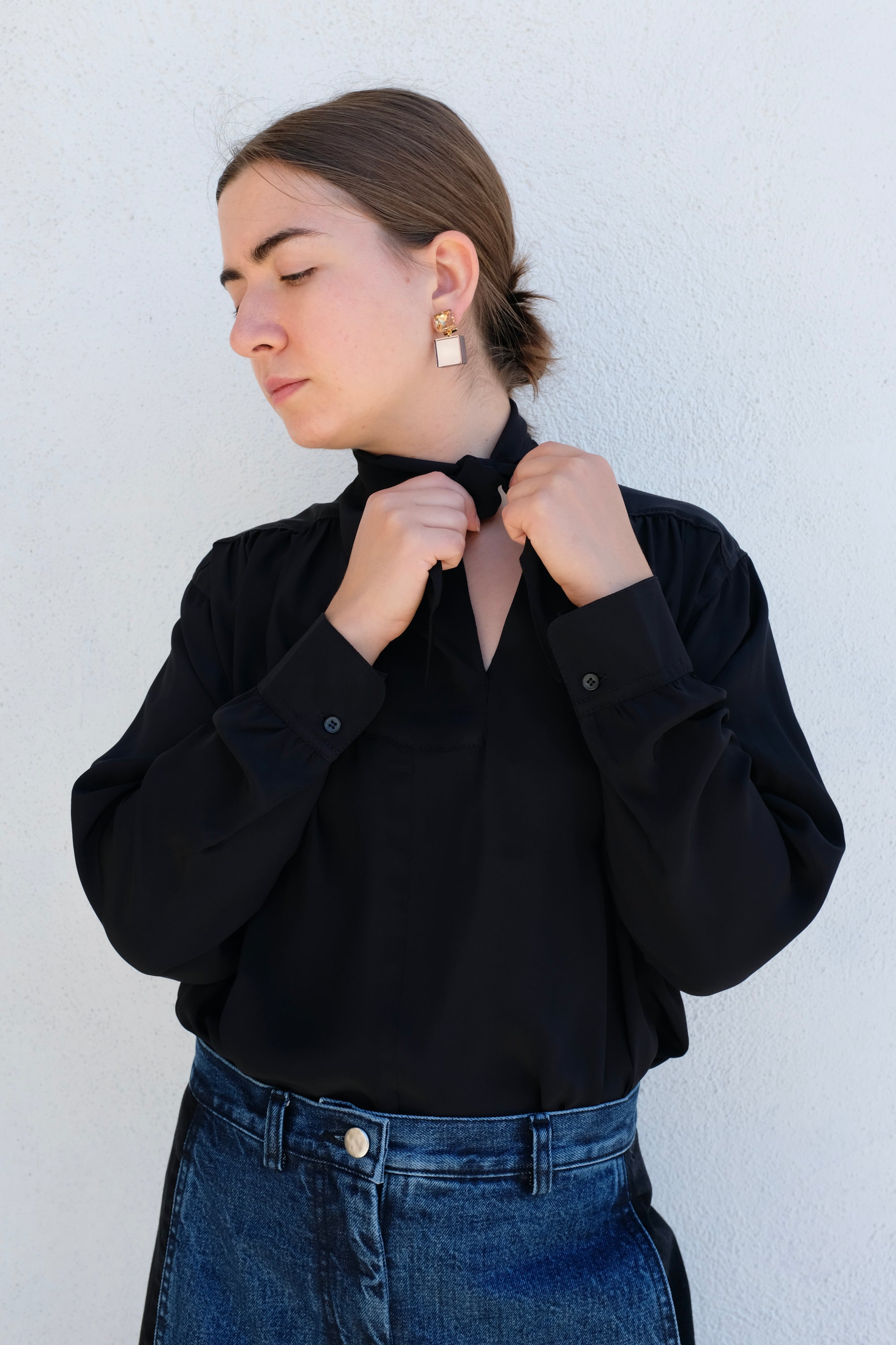 La Fetiche Nusch Tie Neck Blouse / Black