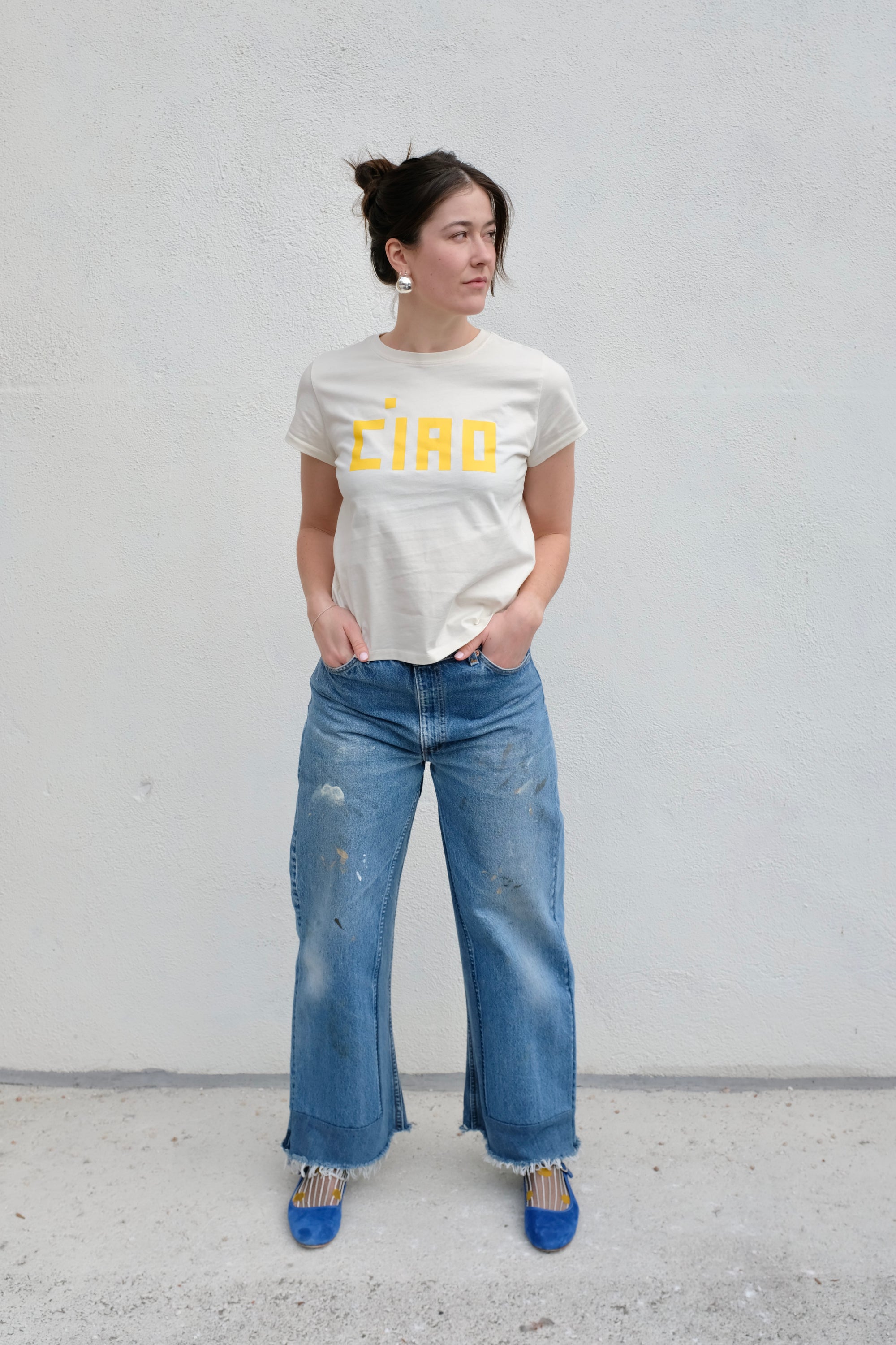 Clare V. Classic Tee / Cream + Marigold CIAO