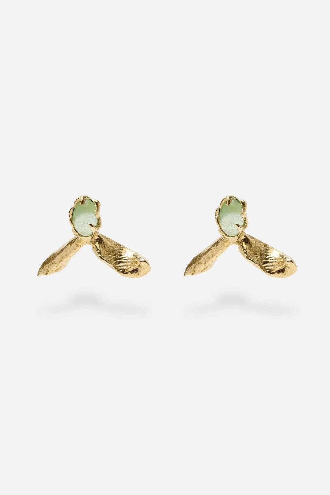 Ora C Ace of Ferns Earrings / Brass + Aventurine
