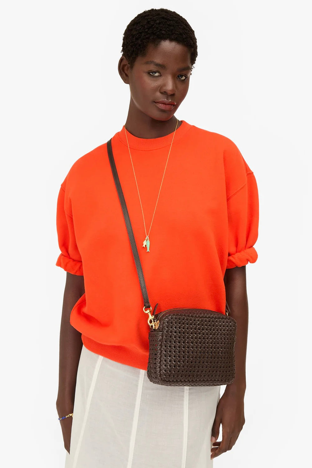 Clare V Midi Sac / Chocolate Rattan