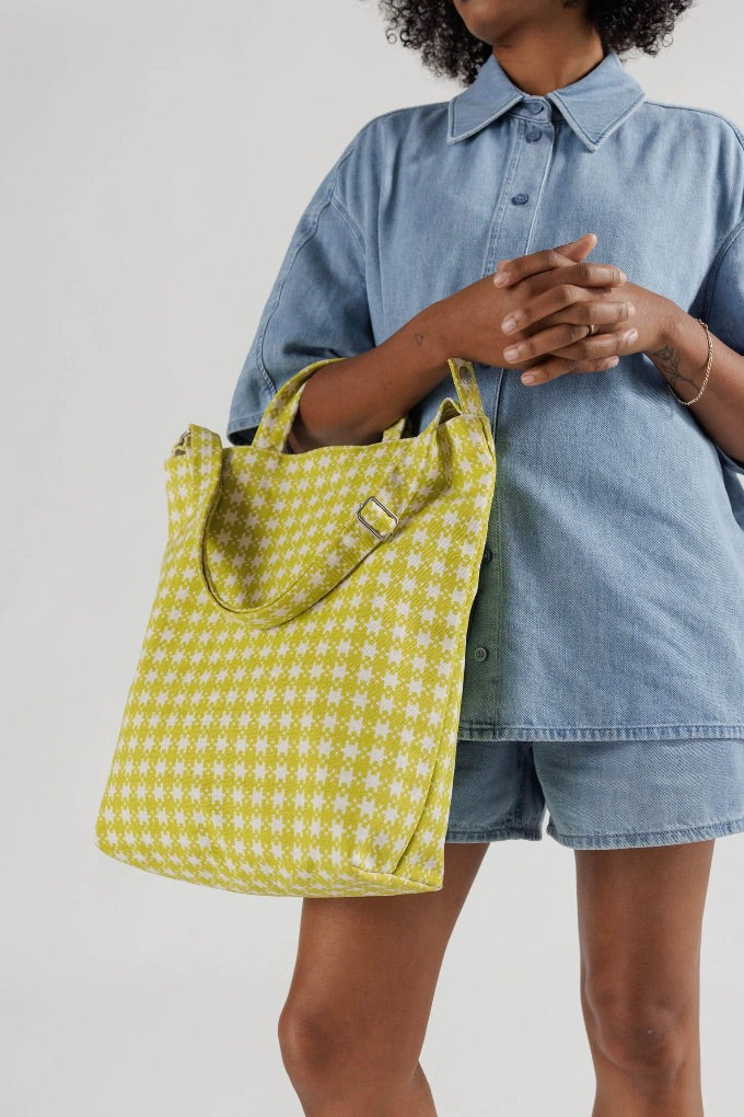 BAGGU Duck Bag, Chartreuse Pixel Gingham