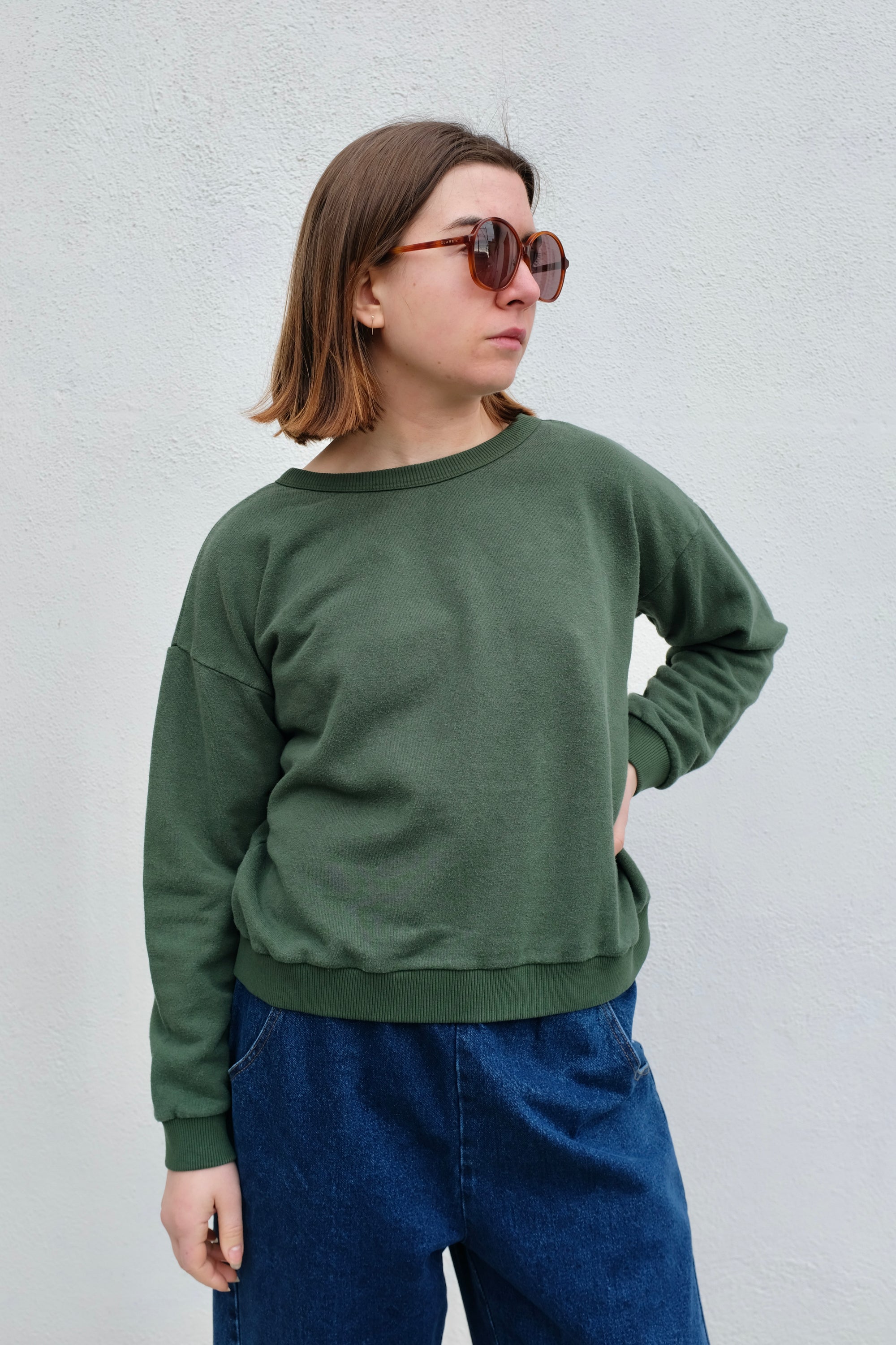 Jungmaven Crux Crop Sweatshirt / Hunter Green